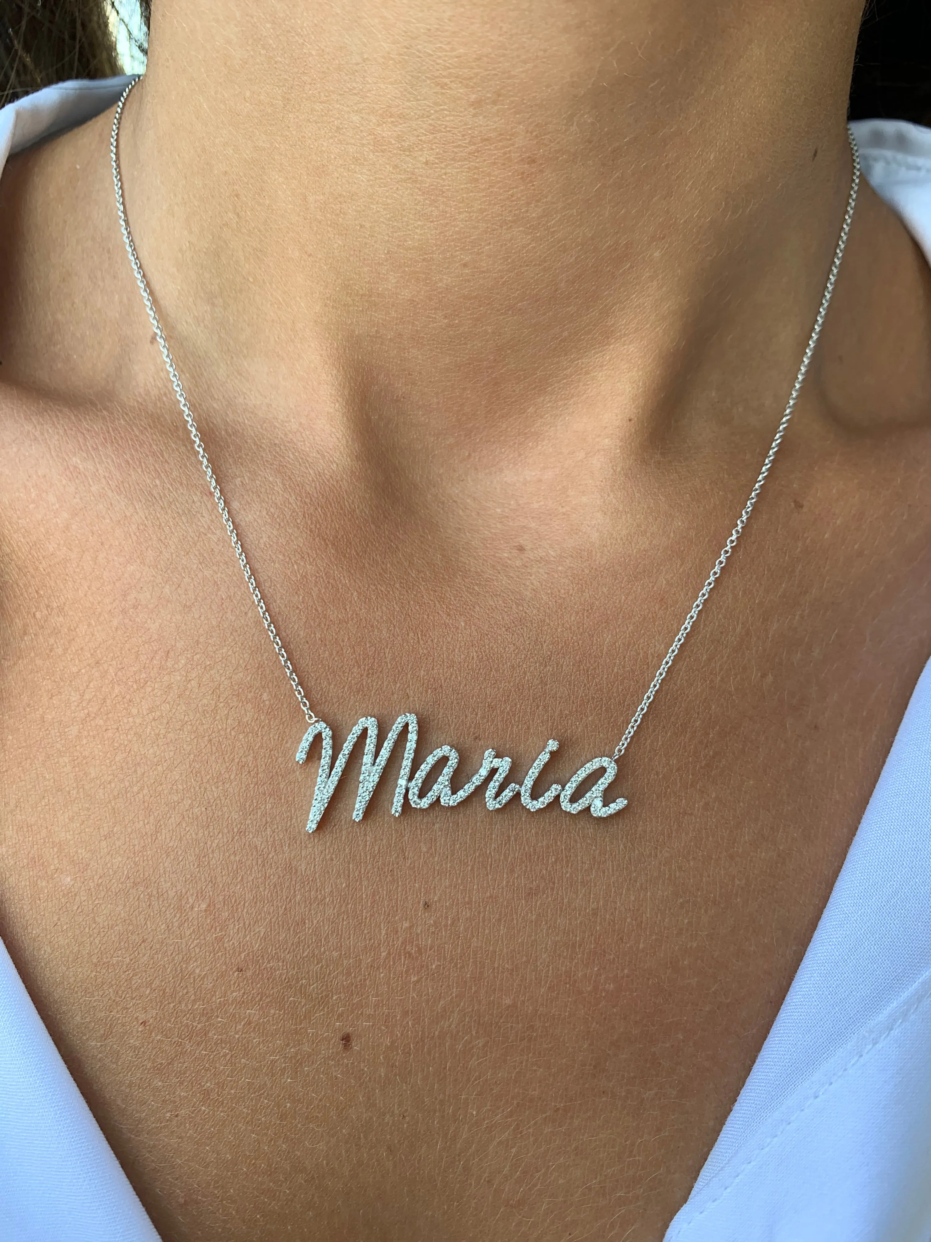 14K Gold Large Custom Name Necklace