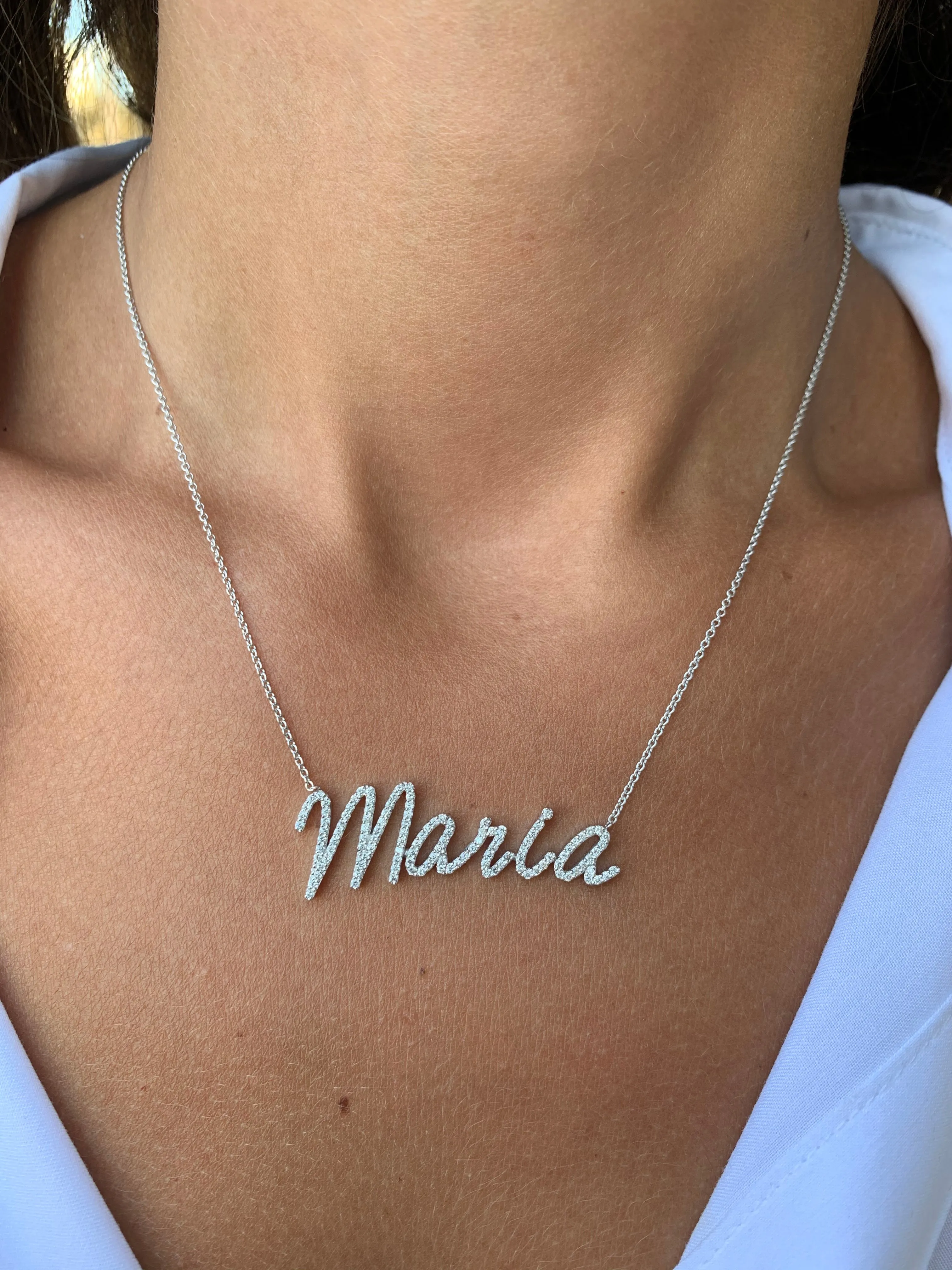 14K Gold Large Custom Name Necklace