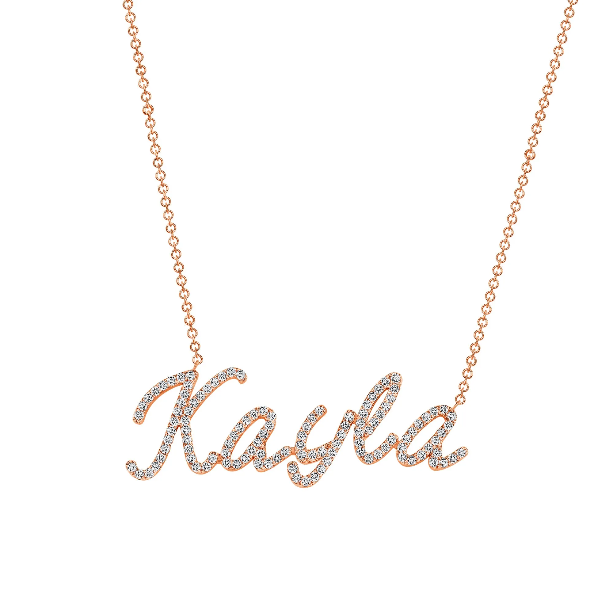 14K Gold Large Custom Name Necklace