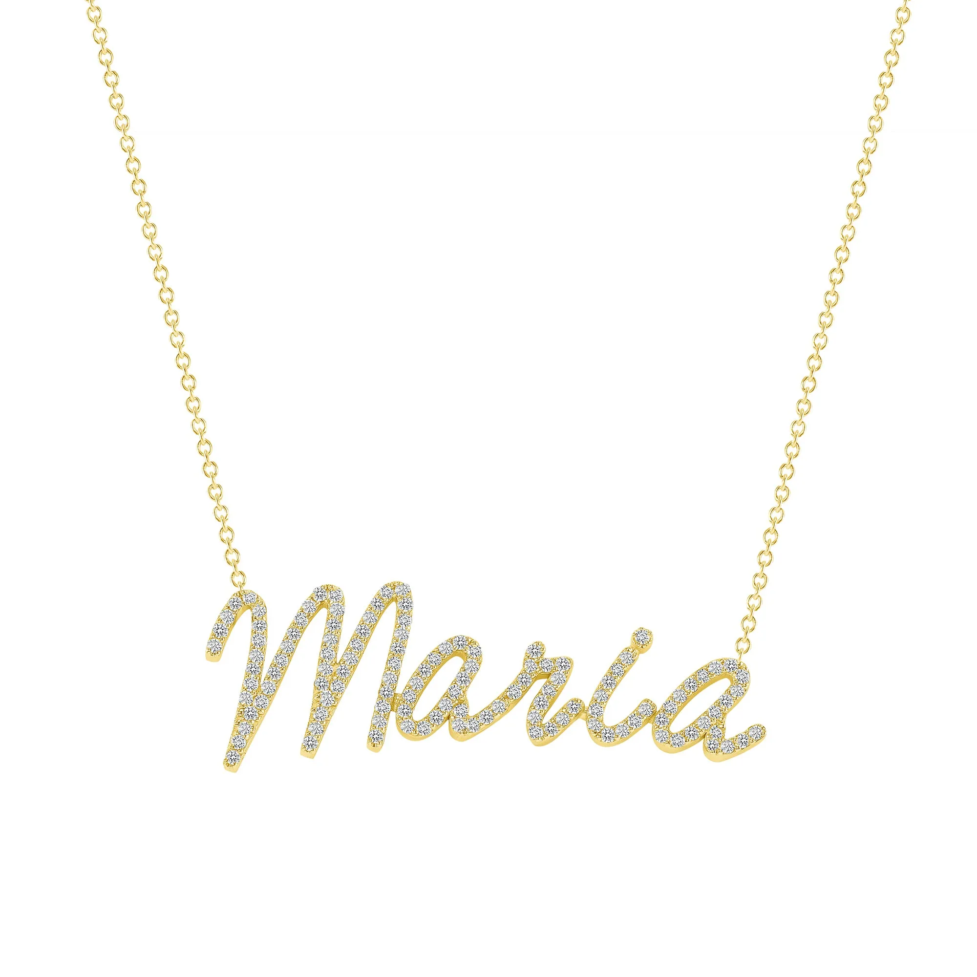 14K Gold Large Custom Name Necklace