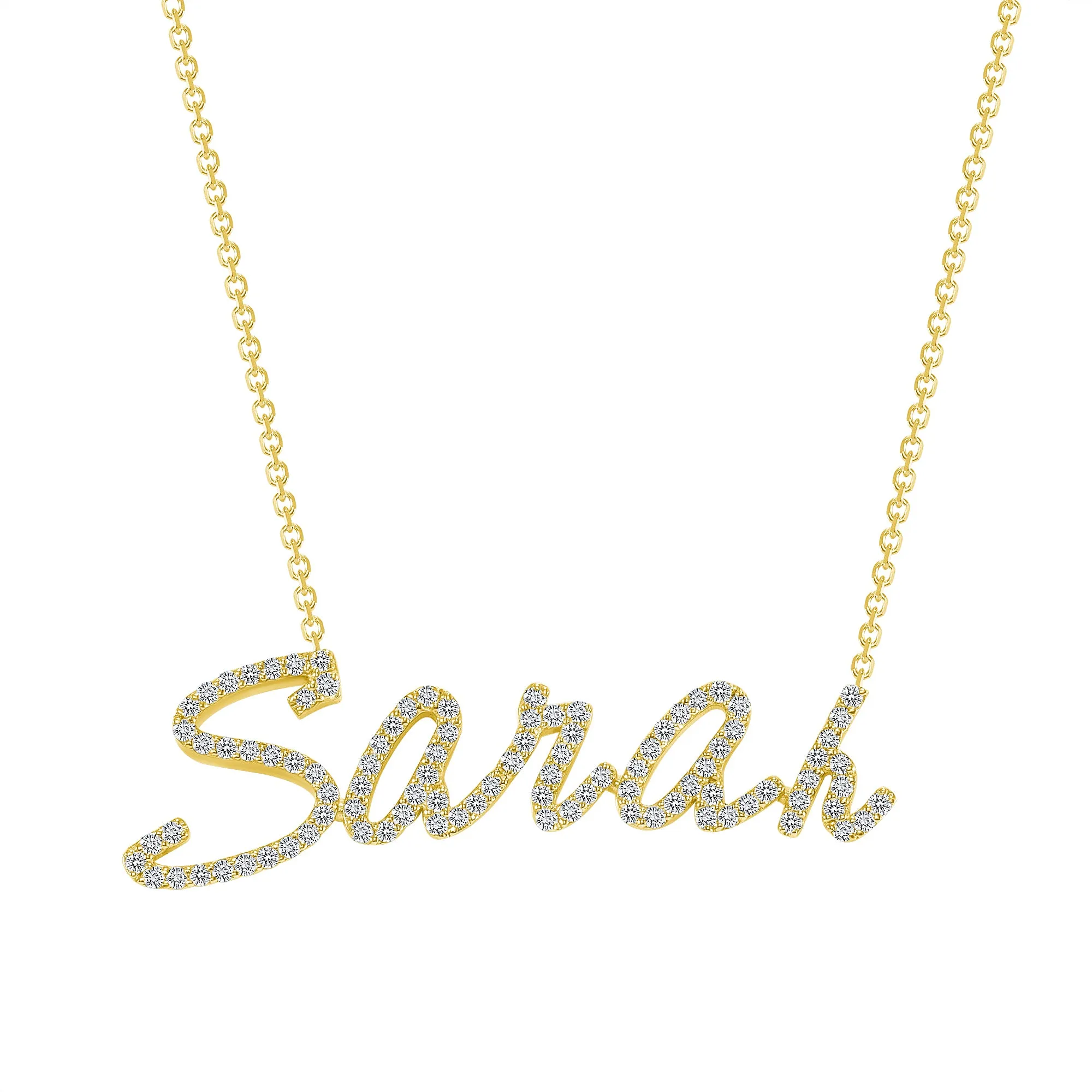 14K Gold Large Custom Name Necklace