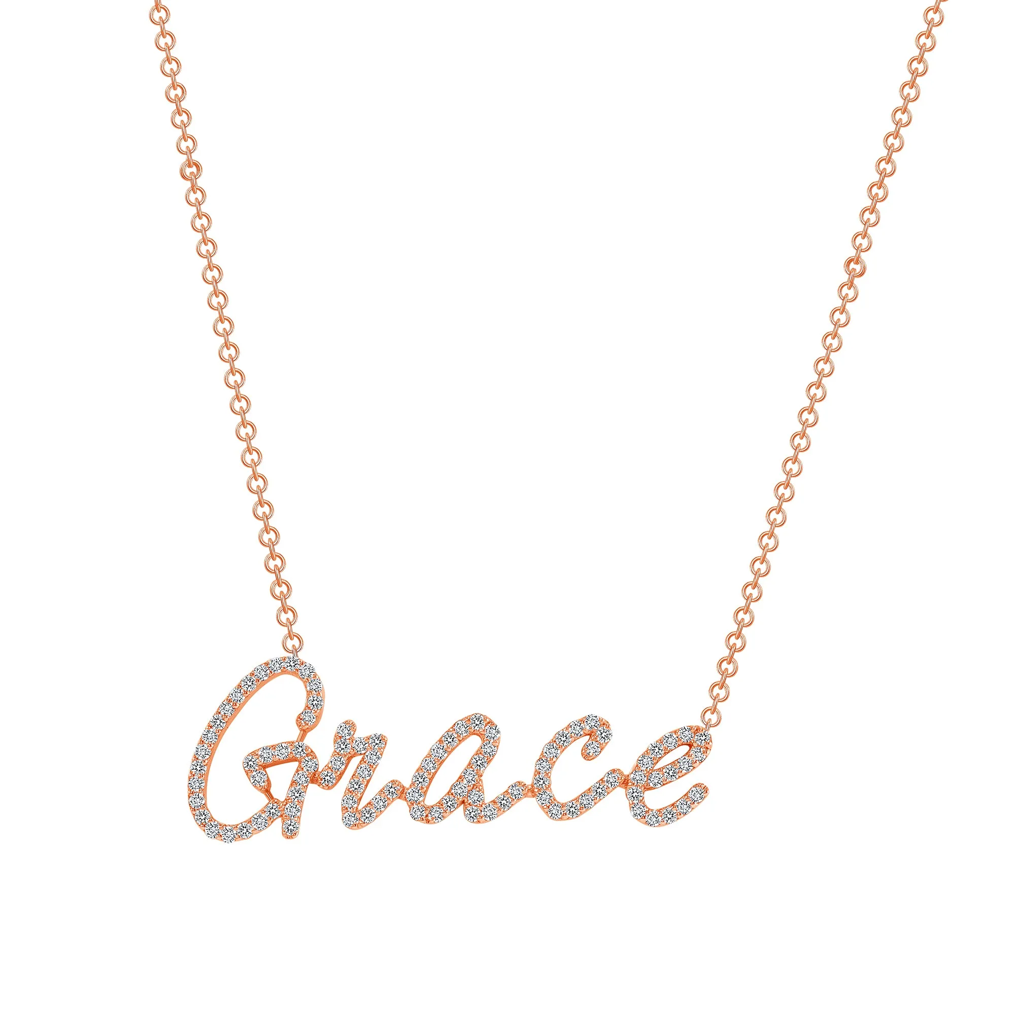 14K Gold Large Custom Name Necklace