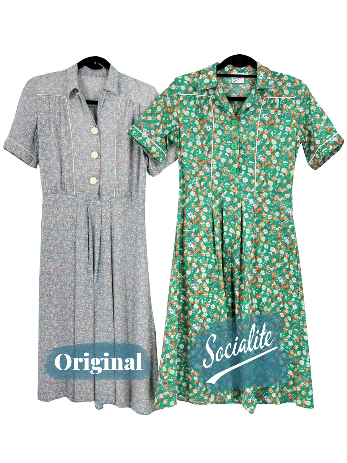 1940s Vintage Harmony Shirtwaist Dress in Daybreak