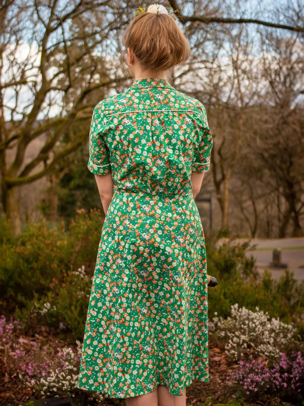 1940s Vintage Harmony Shirtwaist Dress in Daybreak