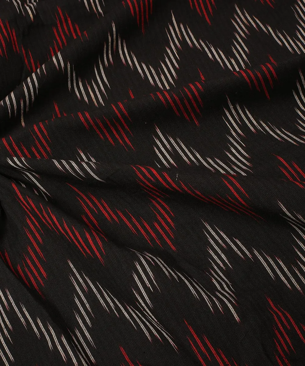 2.5 m Black cotton handloom pochampally ikat fabric