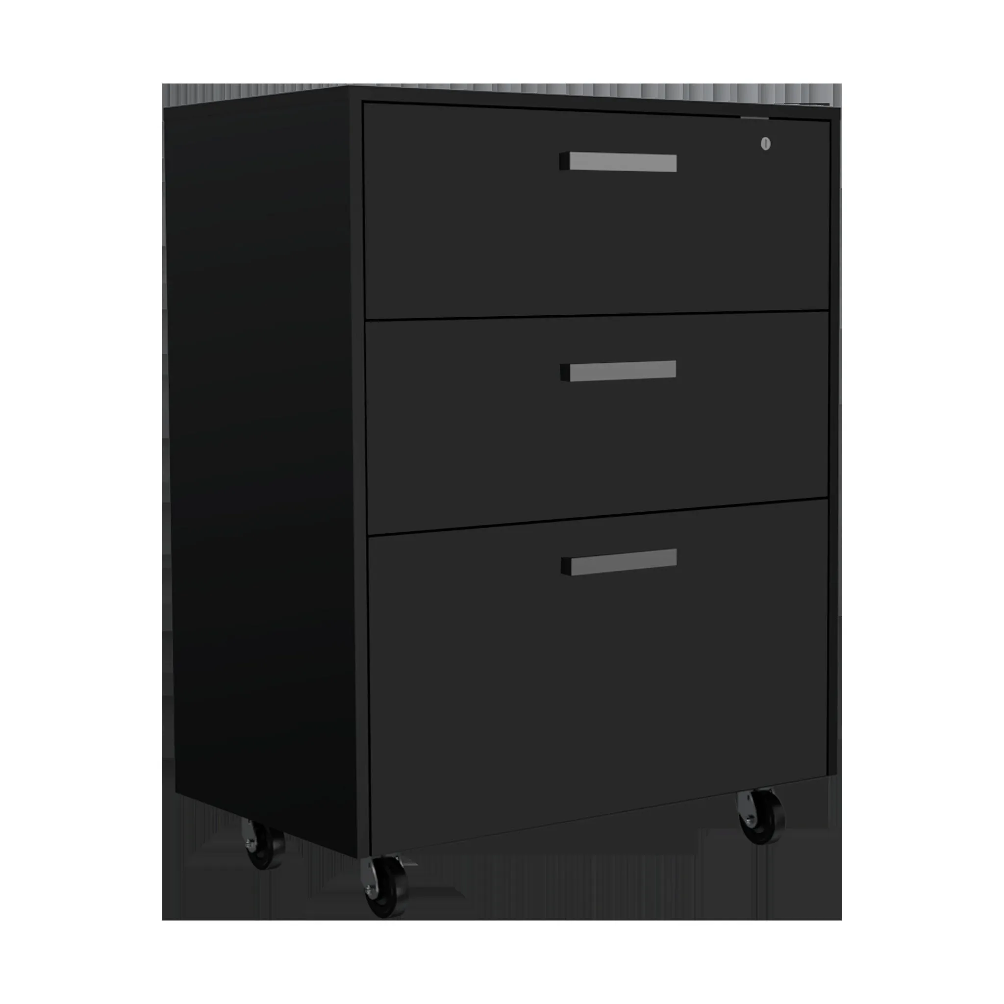 28 Black Wall mounted Accent Cabinet With Nine Shelves And Three Drawers