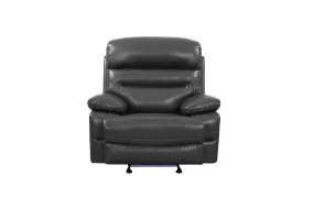 43 Grey Faux Leather Power Recliner Chair