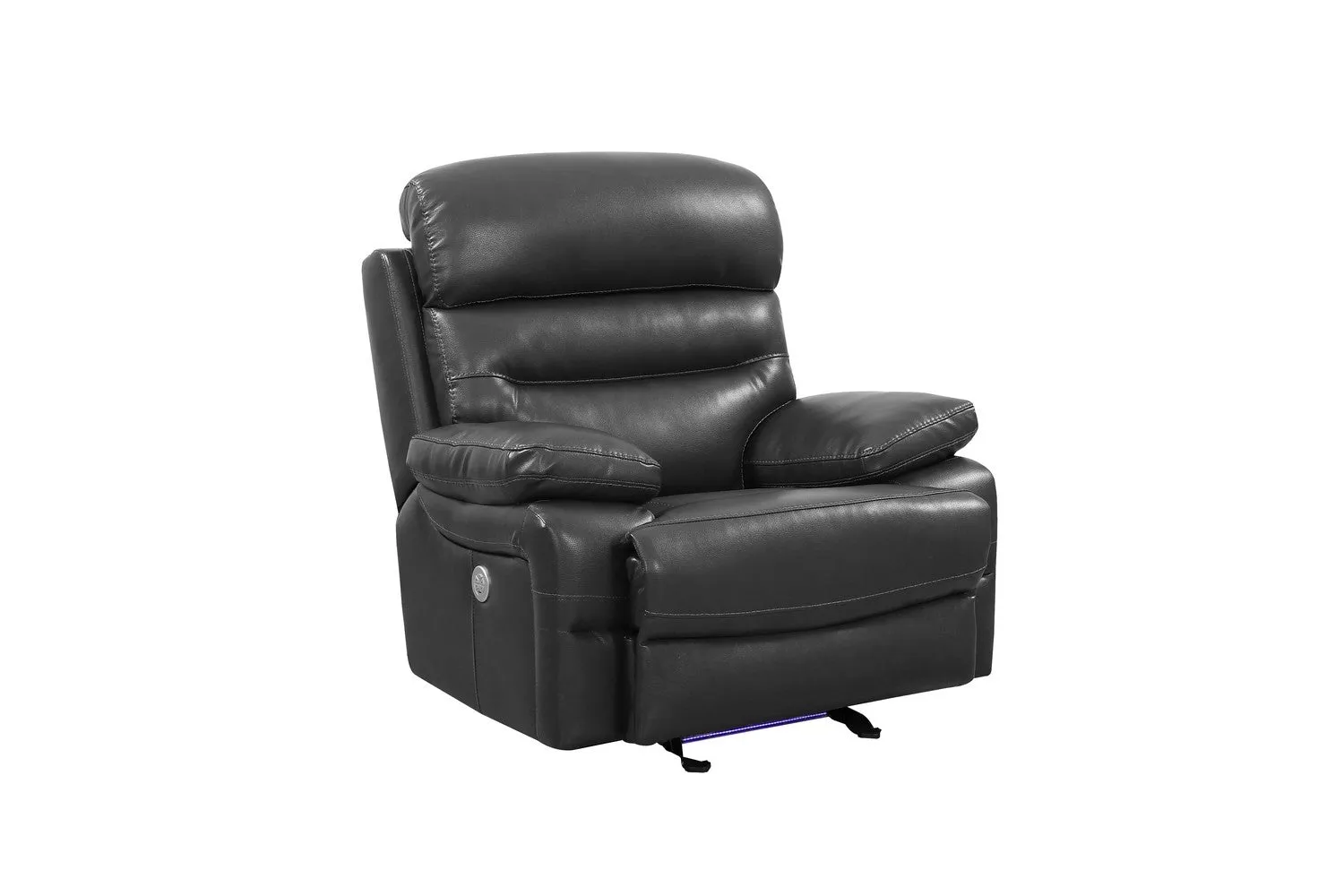 43 Grey Faux Leather Power Recliner Chair