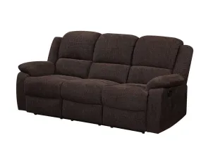 79 Brown And Black Chenille Reclining Sofa