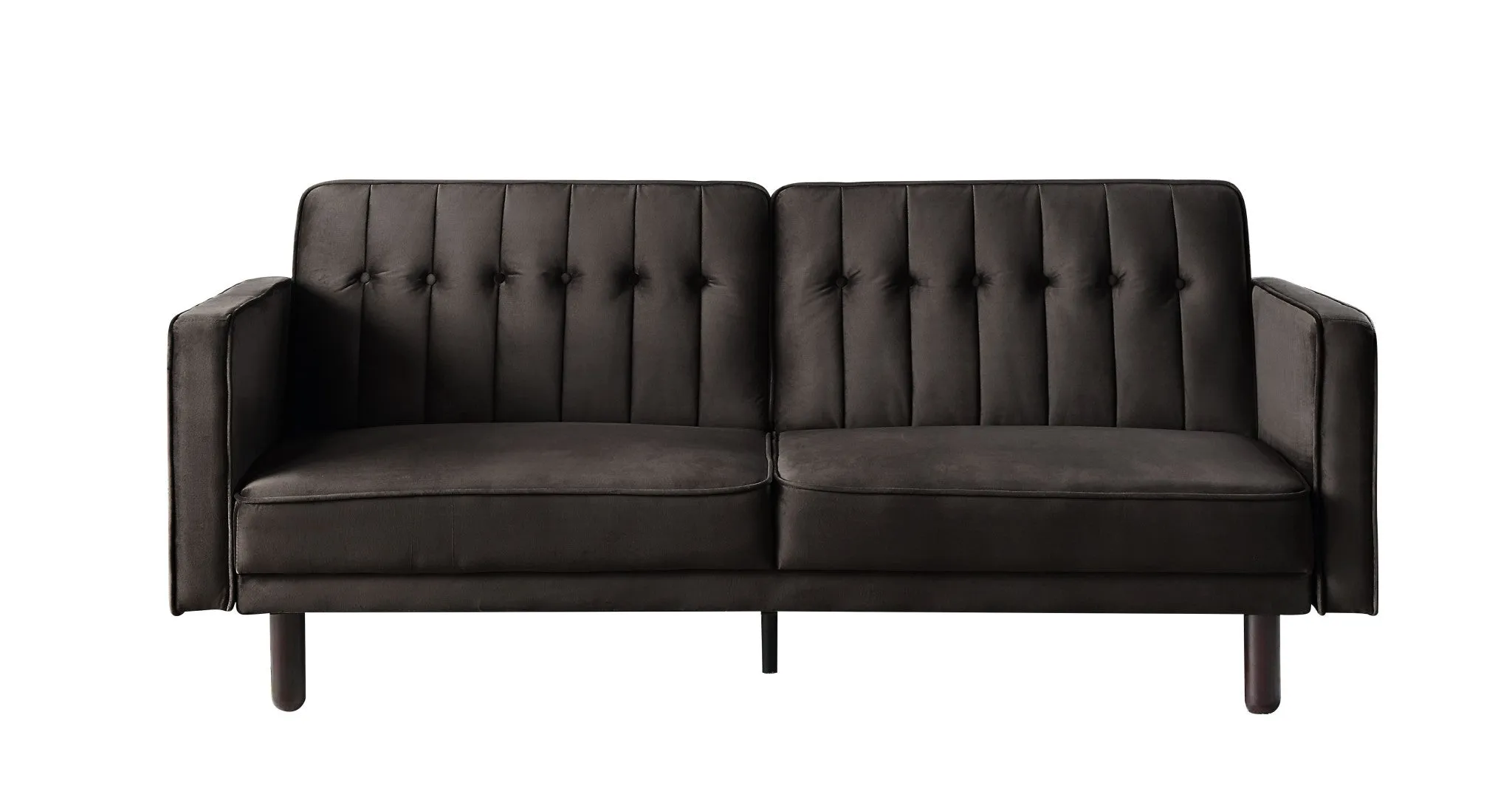 79 Brown Velvet And Black Sleeper Sofa