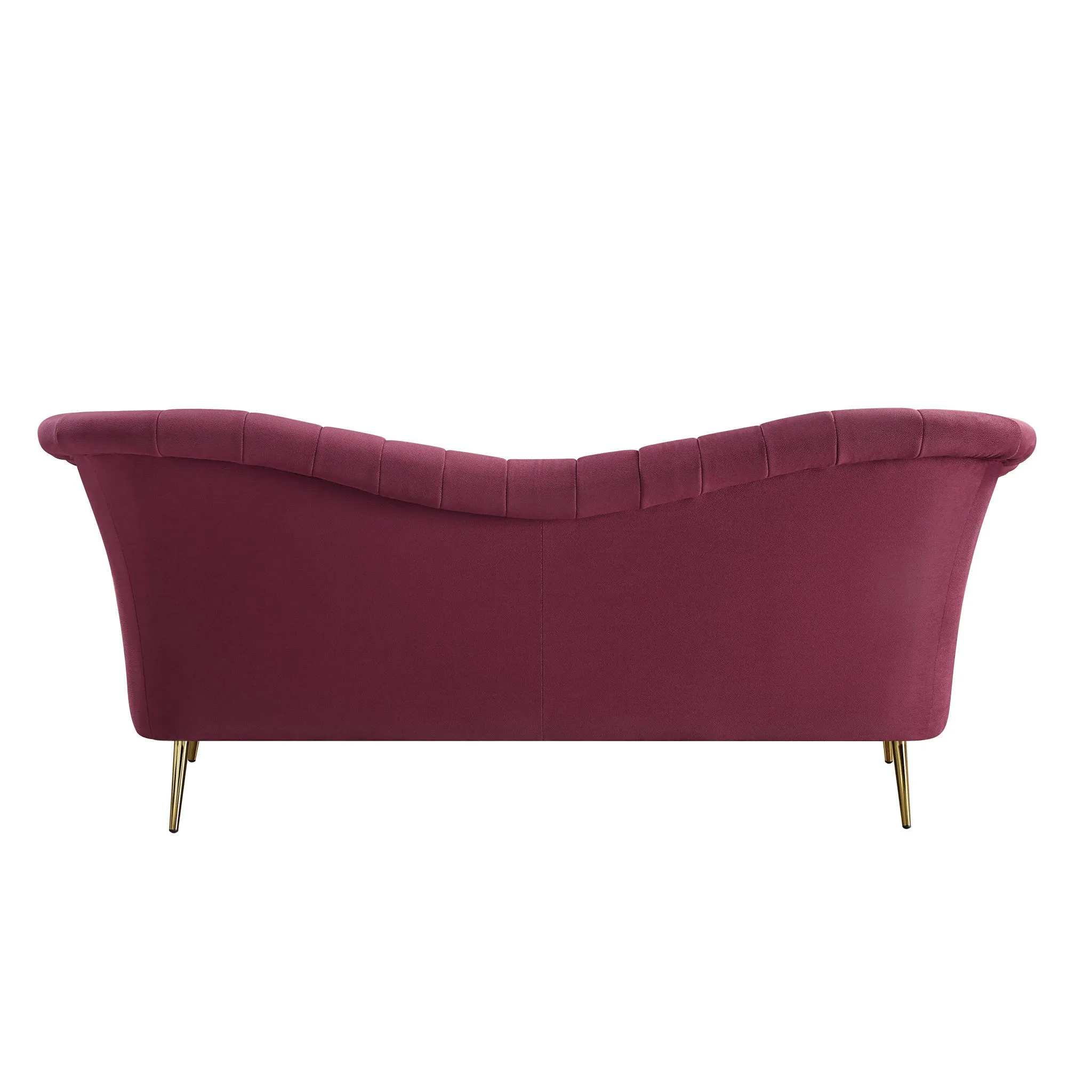 80 Red And Gold Velvet Sofa