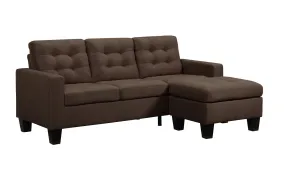 81 Brown Linen And Black Sofa