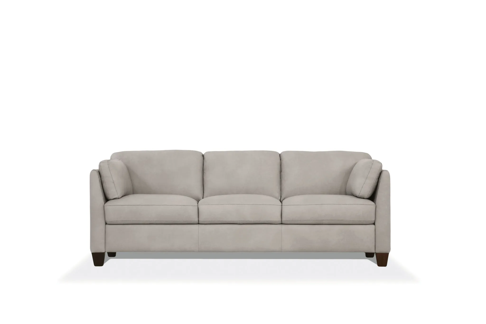 81 Dusty White Leather And Black Sofa