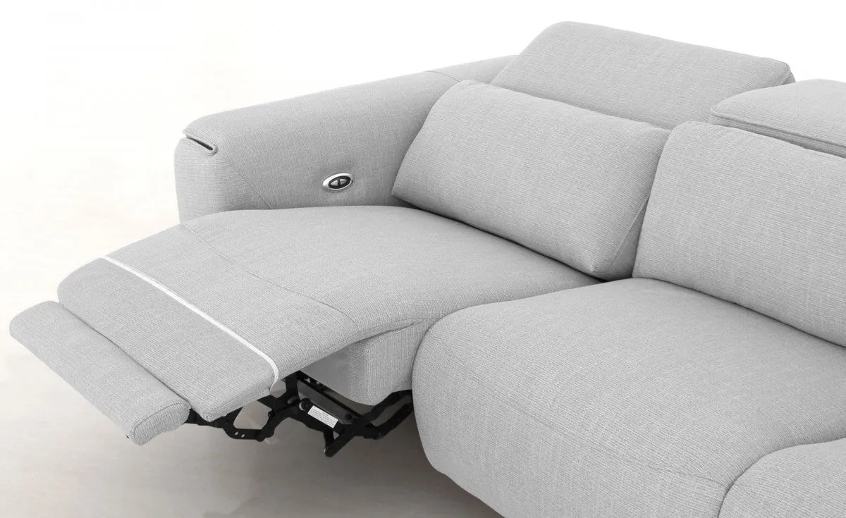 84 Gray And Silver Power Reclining Love Seat