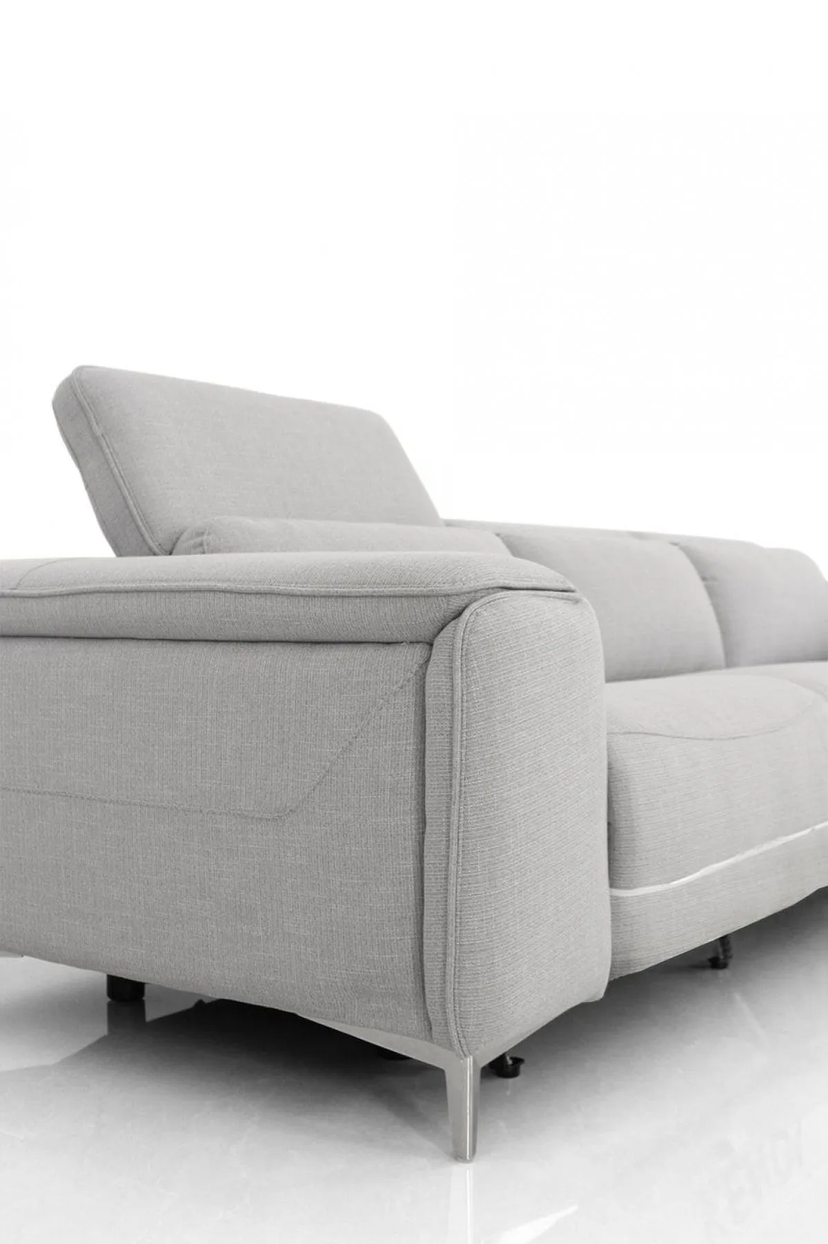 84 Gray And Silver Power Reclining Love Seat