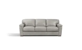 91 Gray Leather And Black Sofa