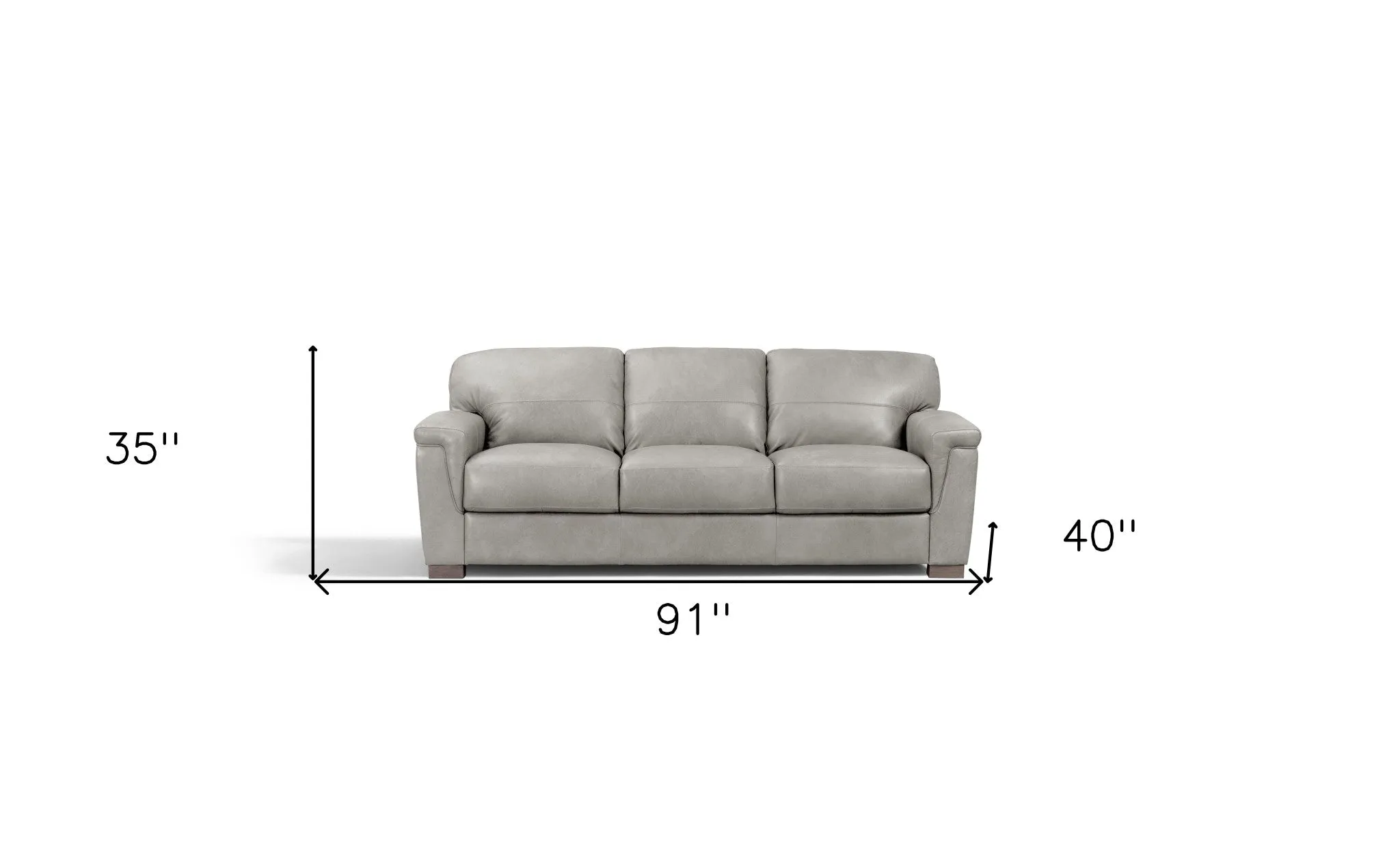 91 Gray Leather And Black Sofa