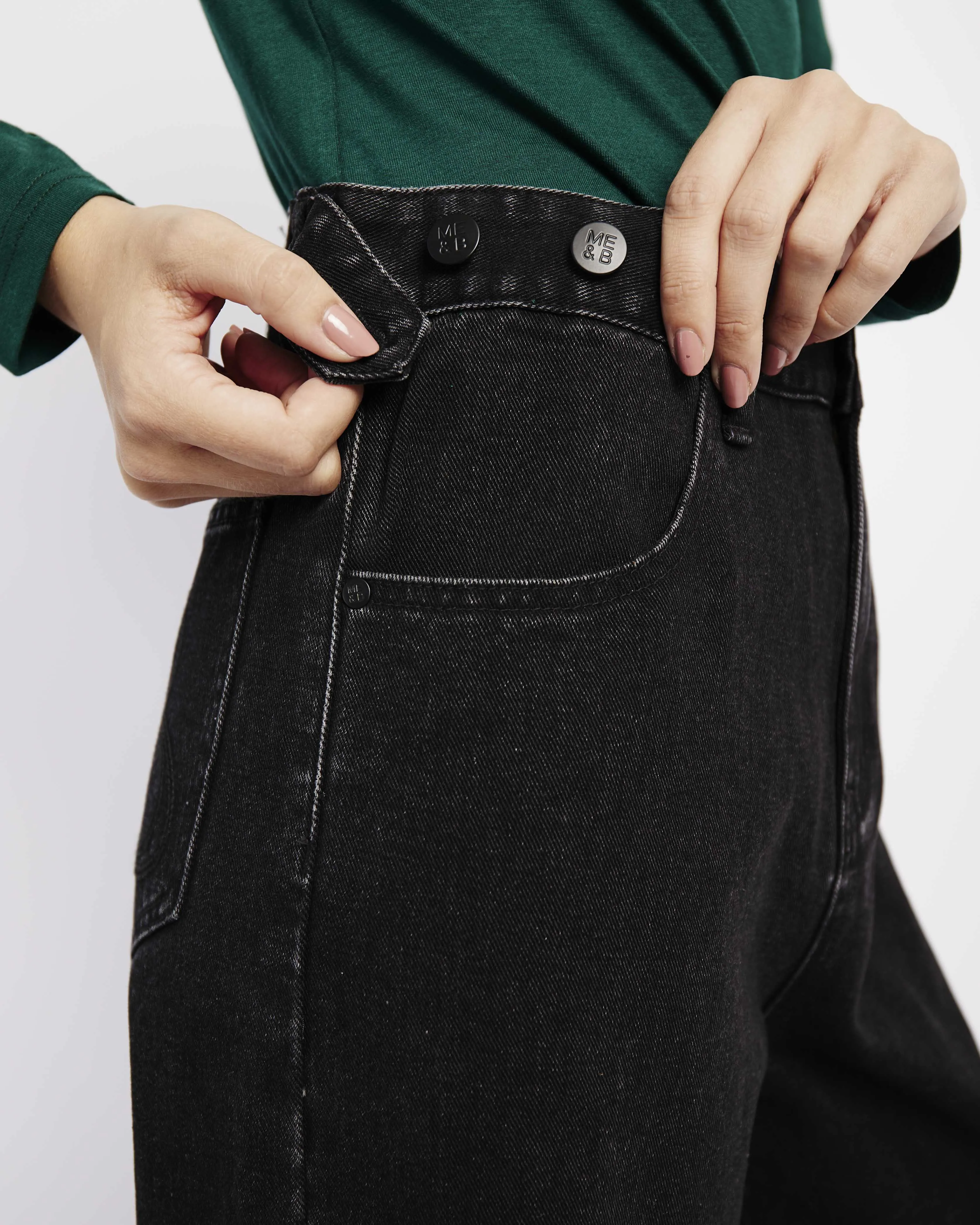 Adjustable Waist Jean in Black