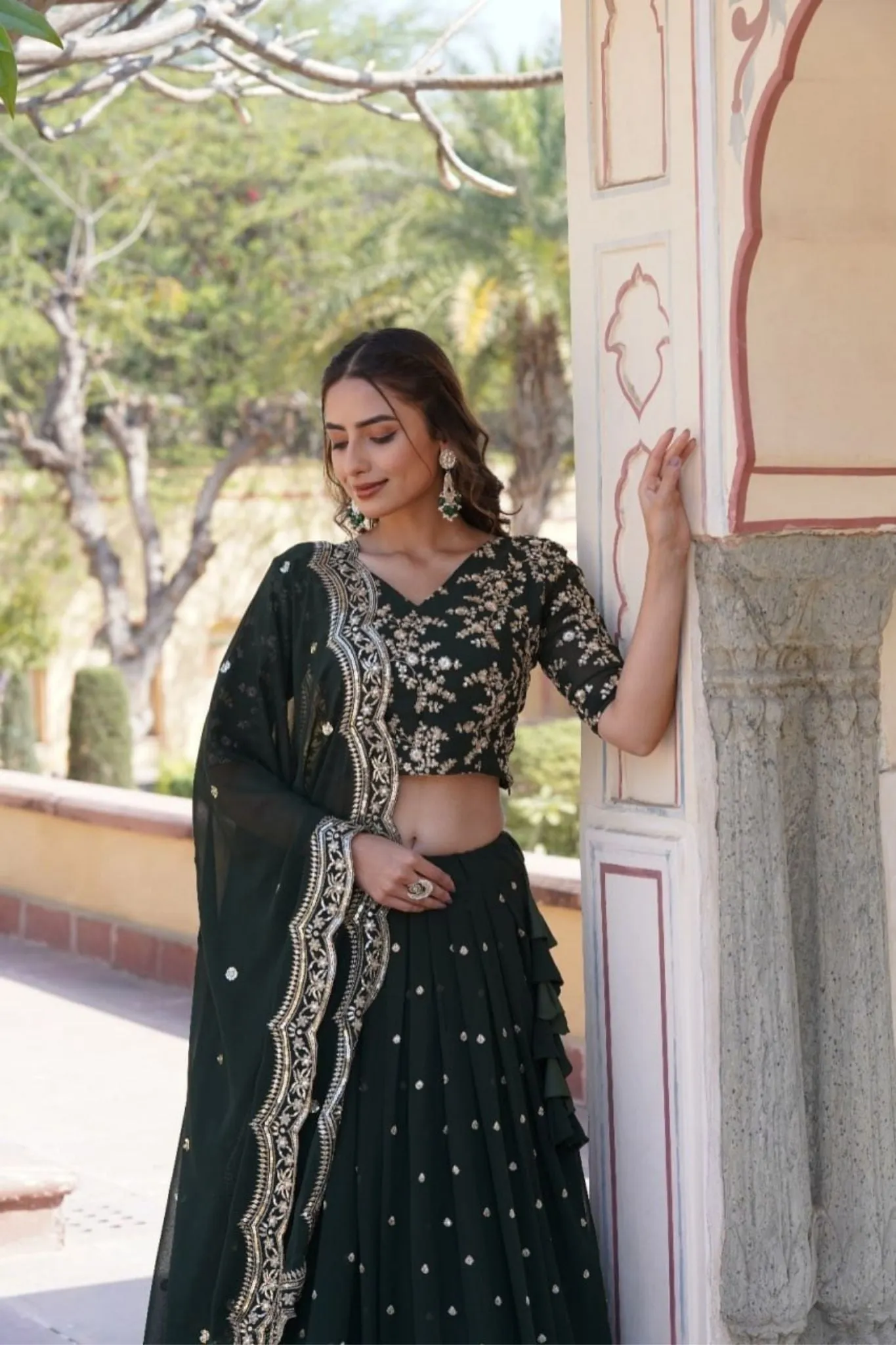 Beautiful Embroidered Work Lehenga Choli With Dupatta Collections