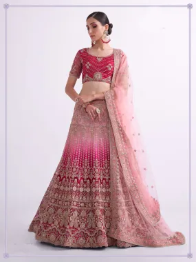 Beautiful Rani Heavy Embroidered Lehenga Set - Rent