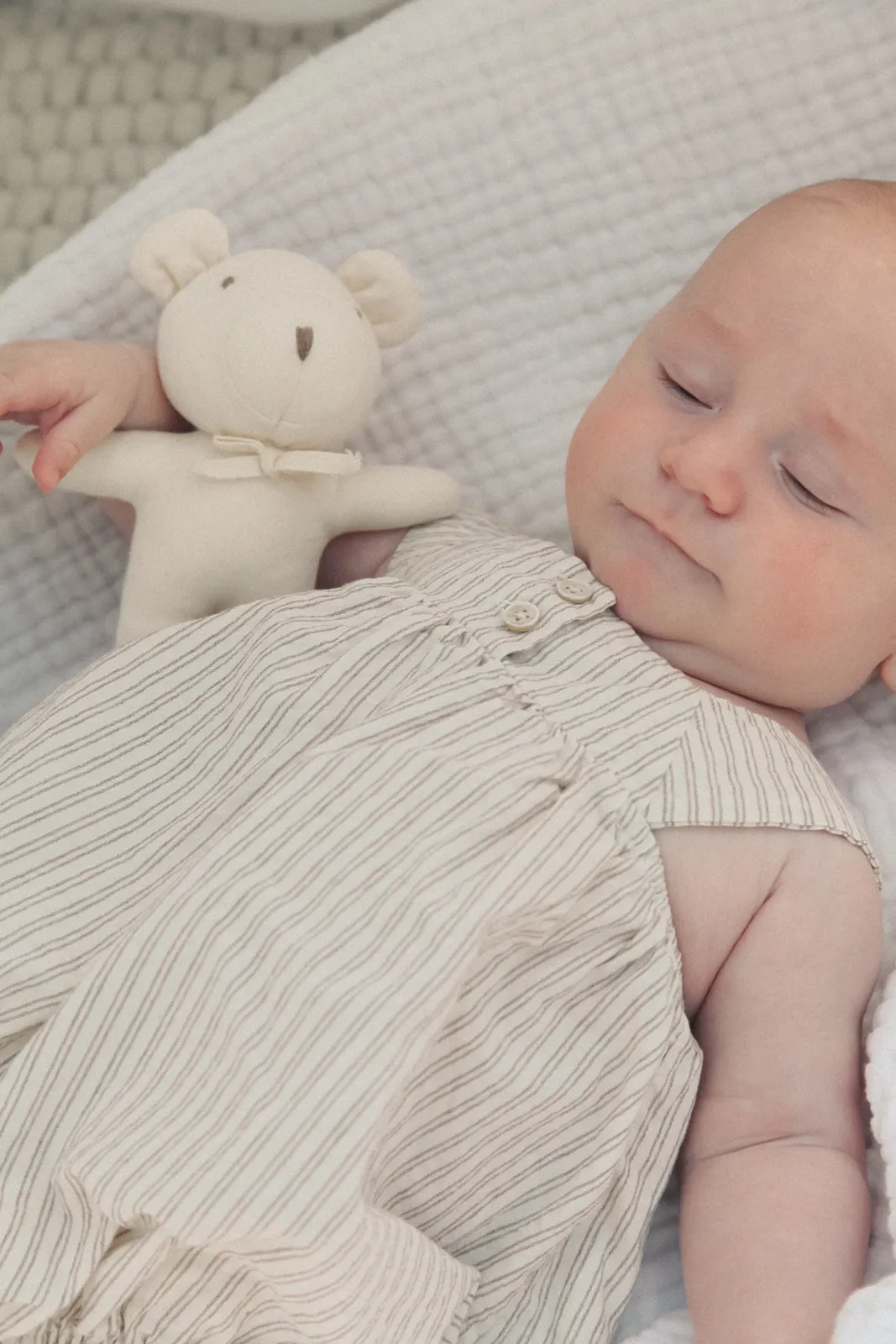 Beige Stripe Soft Cotton Romper