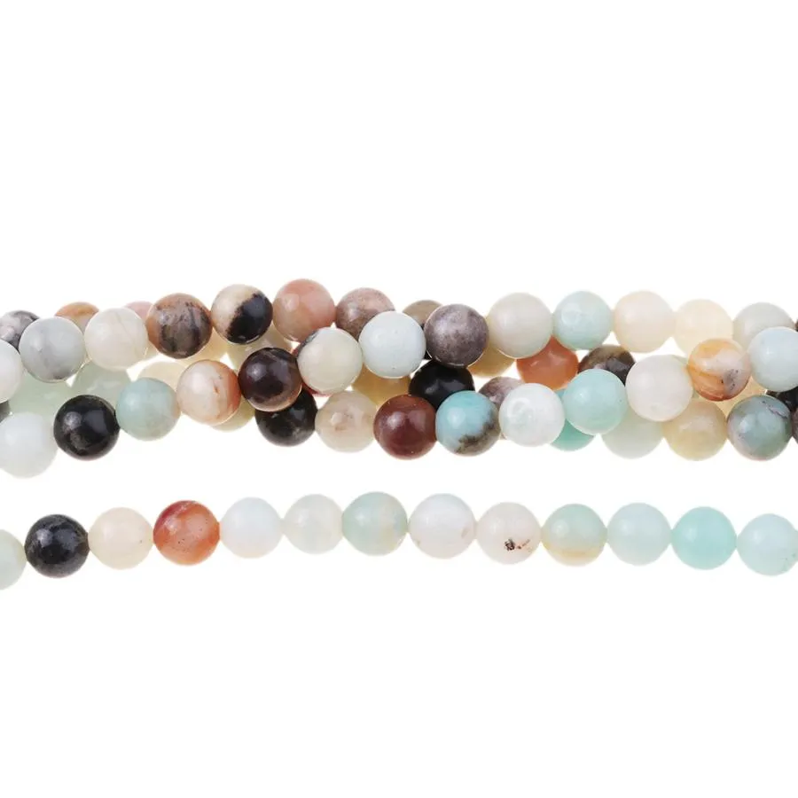 Black Gold Amazonite 6mm Round - 8-Inch