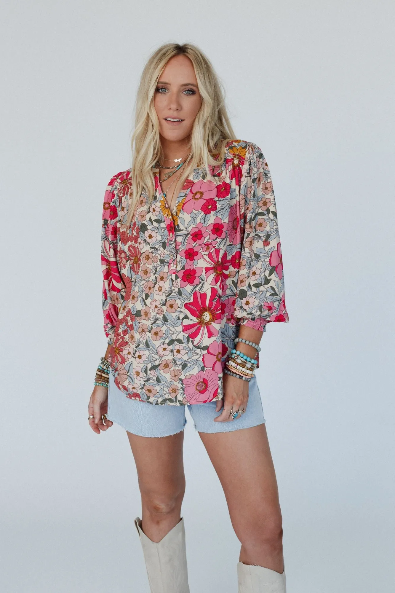 Blooming Bouquet Top - Pink