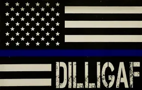 Blue Line Dilligaf Flag Sticker 3 x 2