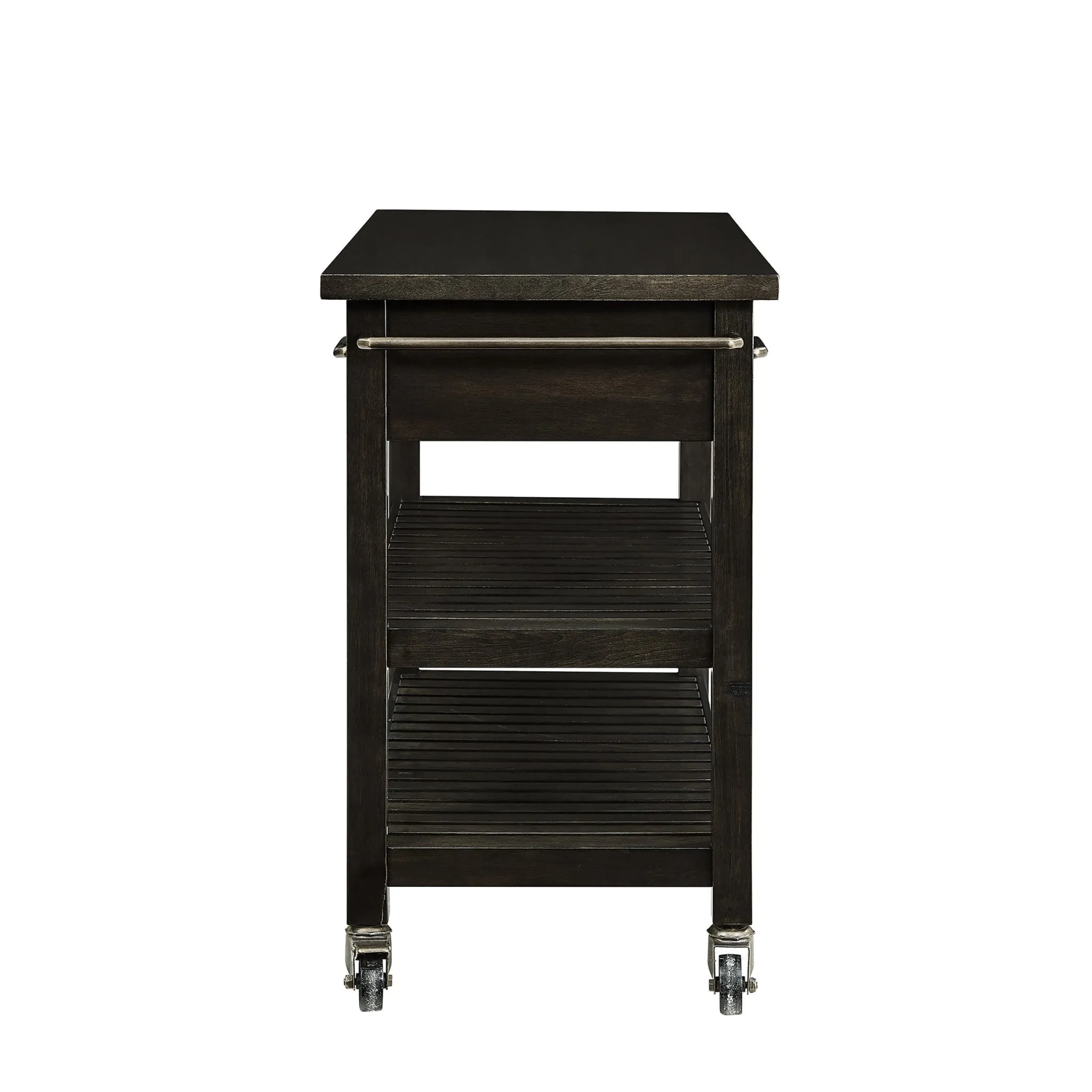 Brown 51 Rolling Kitchen Island With Storage