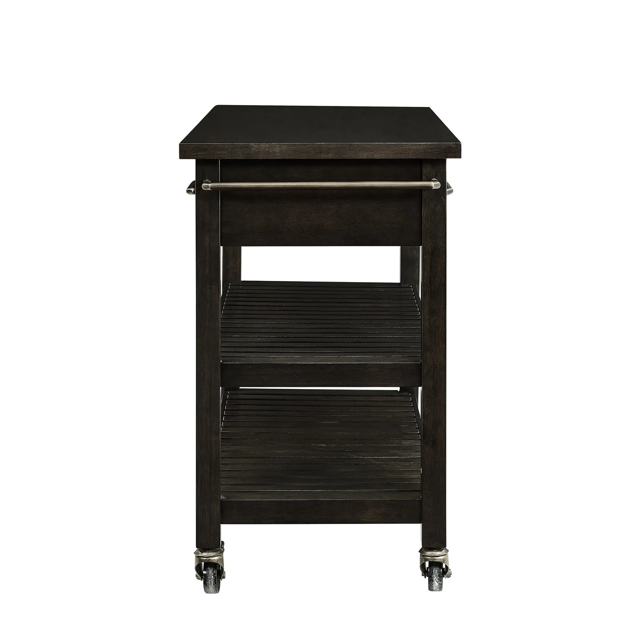 Brown 51 Rolling Kitchen Island With Storage