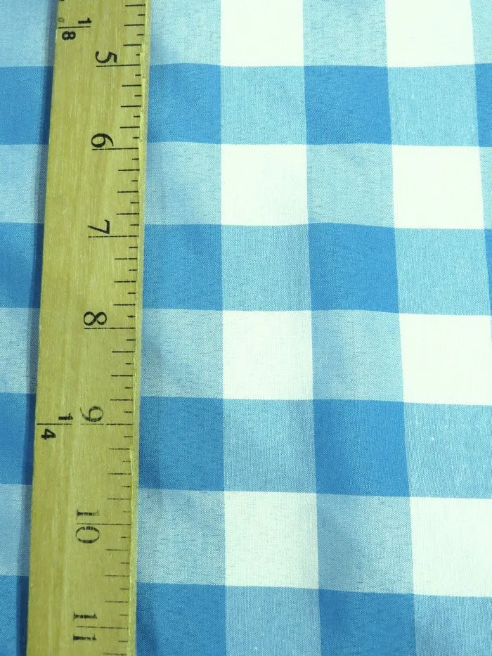 Checkered Gingham Poly Cotton Printed Fabric / Lavender / Sold By The Yard