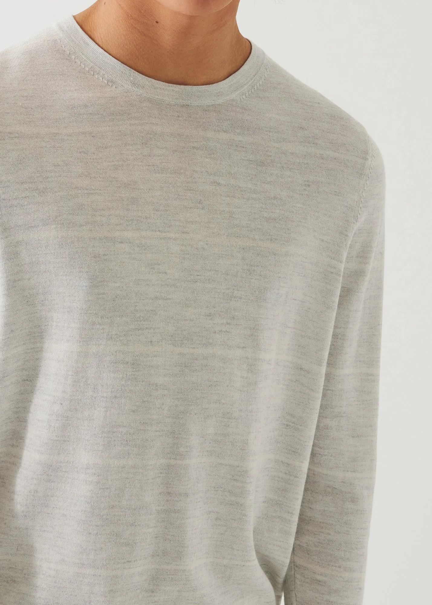 COTTON CUPRO STRIPED CREWNECK