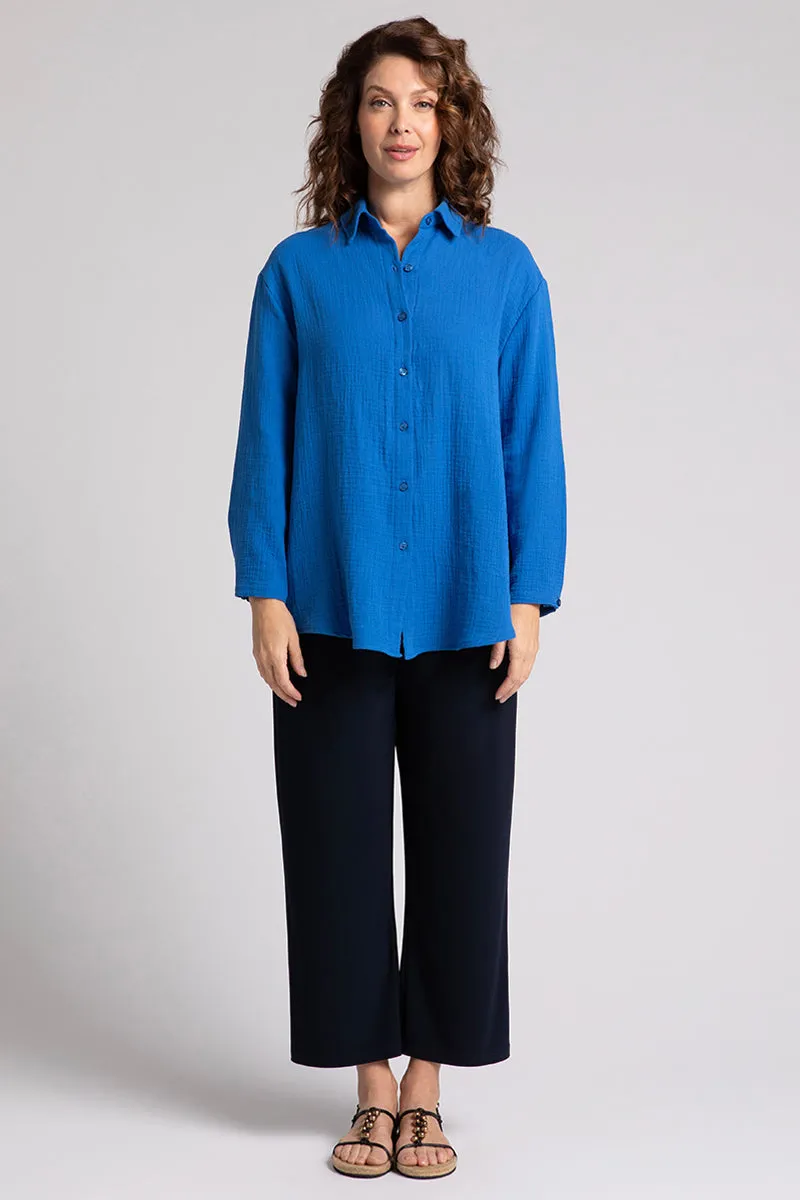 Cotton Gauze Easy Shirt | Marine