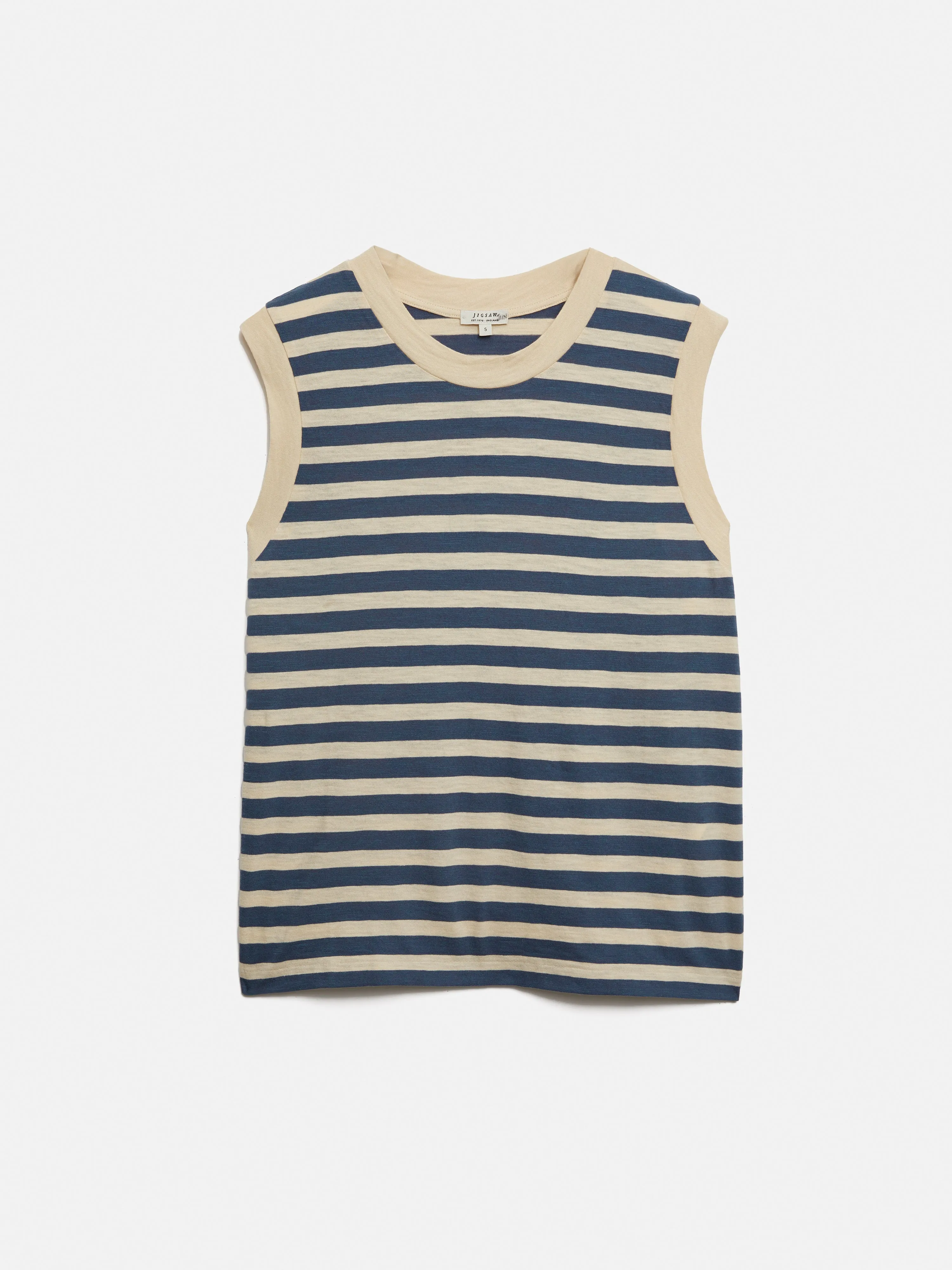 Cotton Slub Stripe Tank | Blue