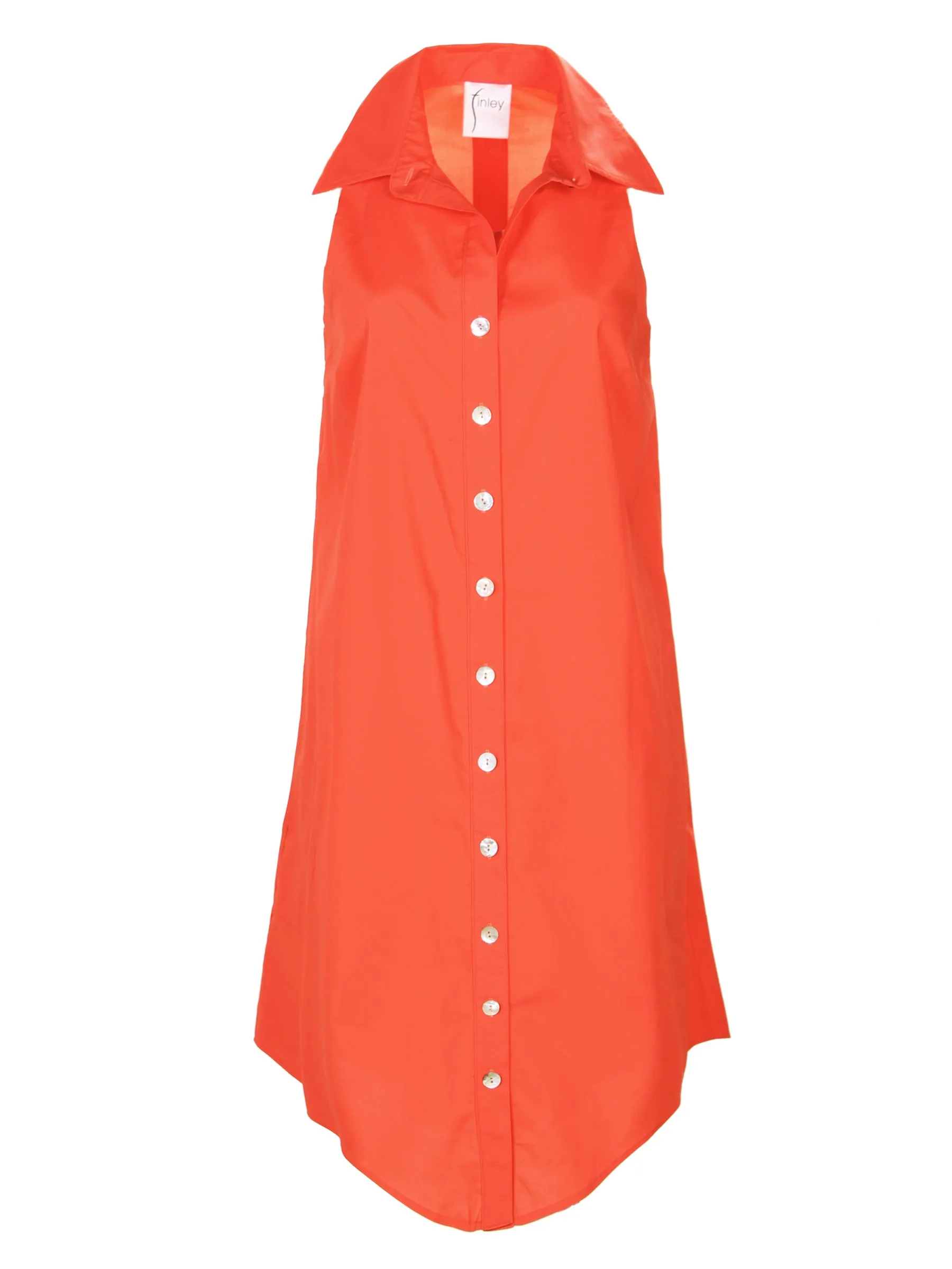 Cotton Swing Dress Fireball Orange