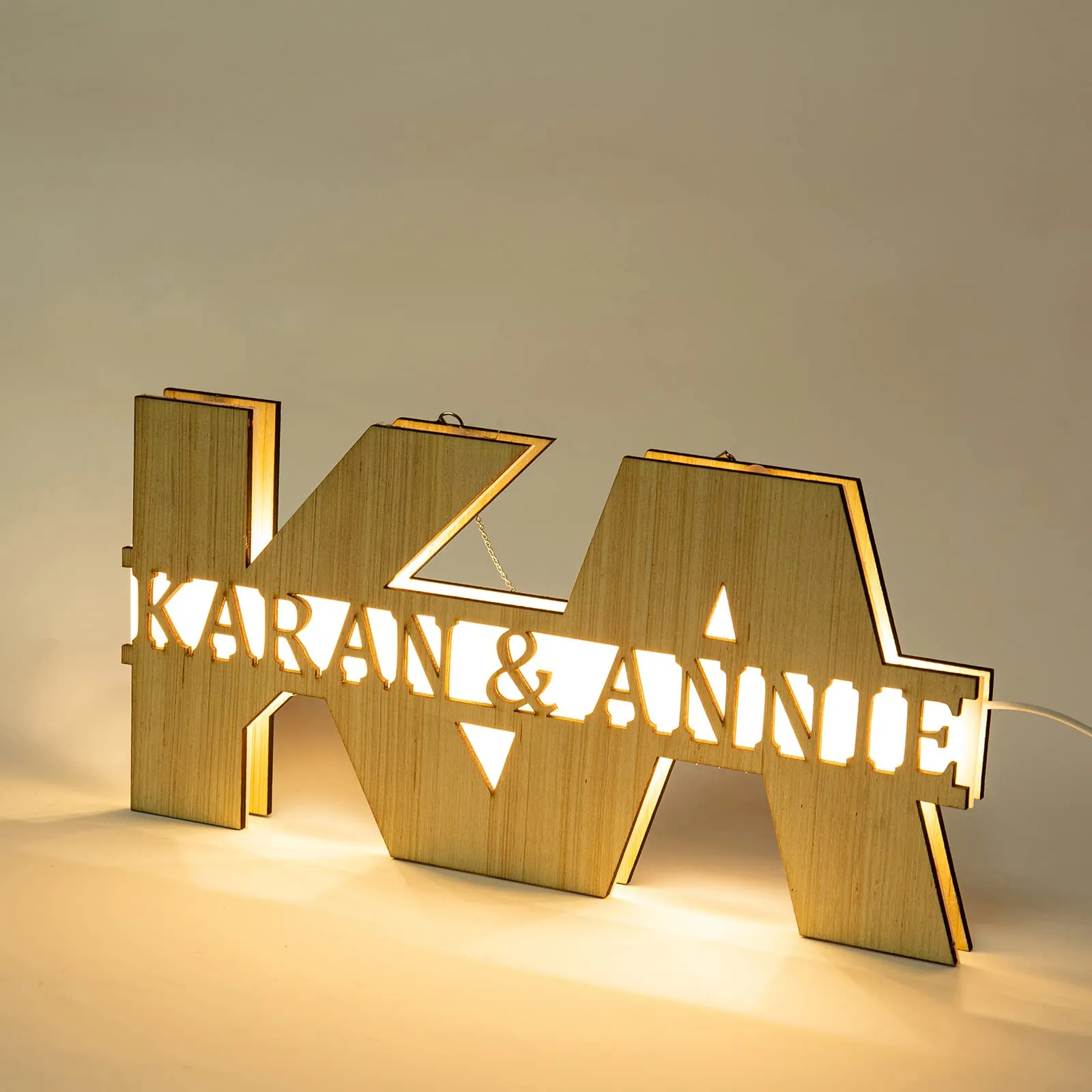 Custom Initials and Name Light Up Sign - Custom Name Light - Cute Couples Gift