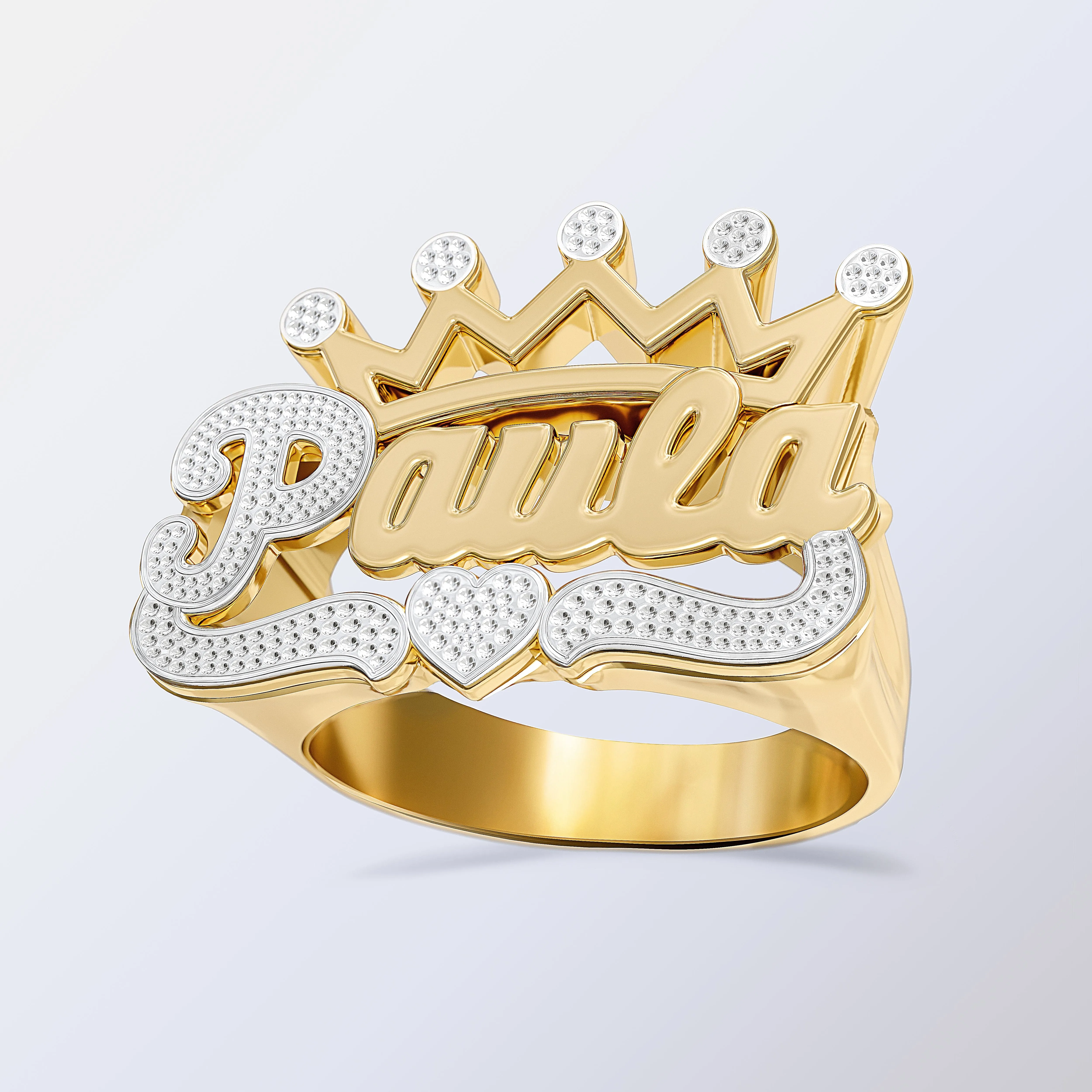 Custom Name Ring with Crown