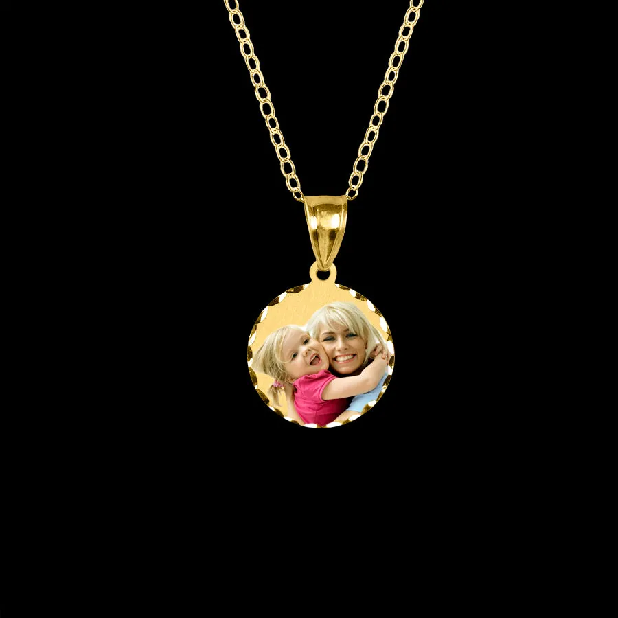 Custom Round Picture Charm Necklace