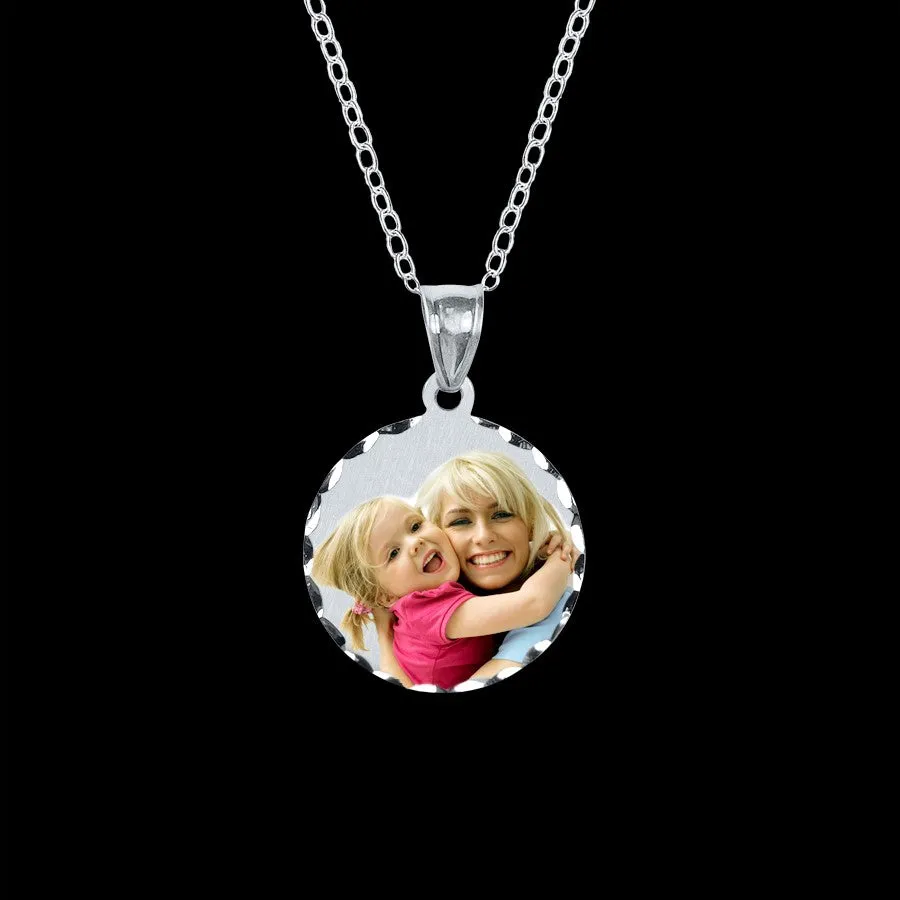 Custom Round Picture Charm Necklace