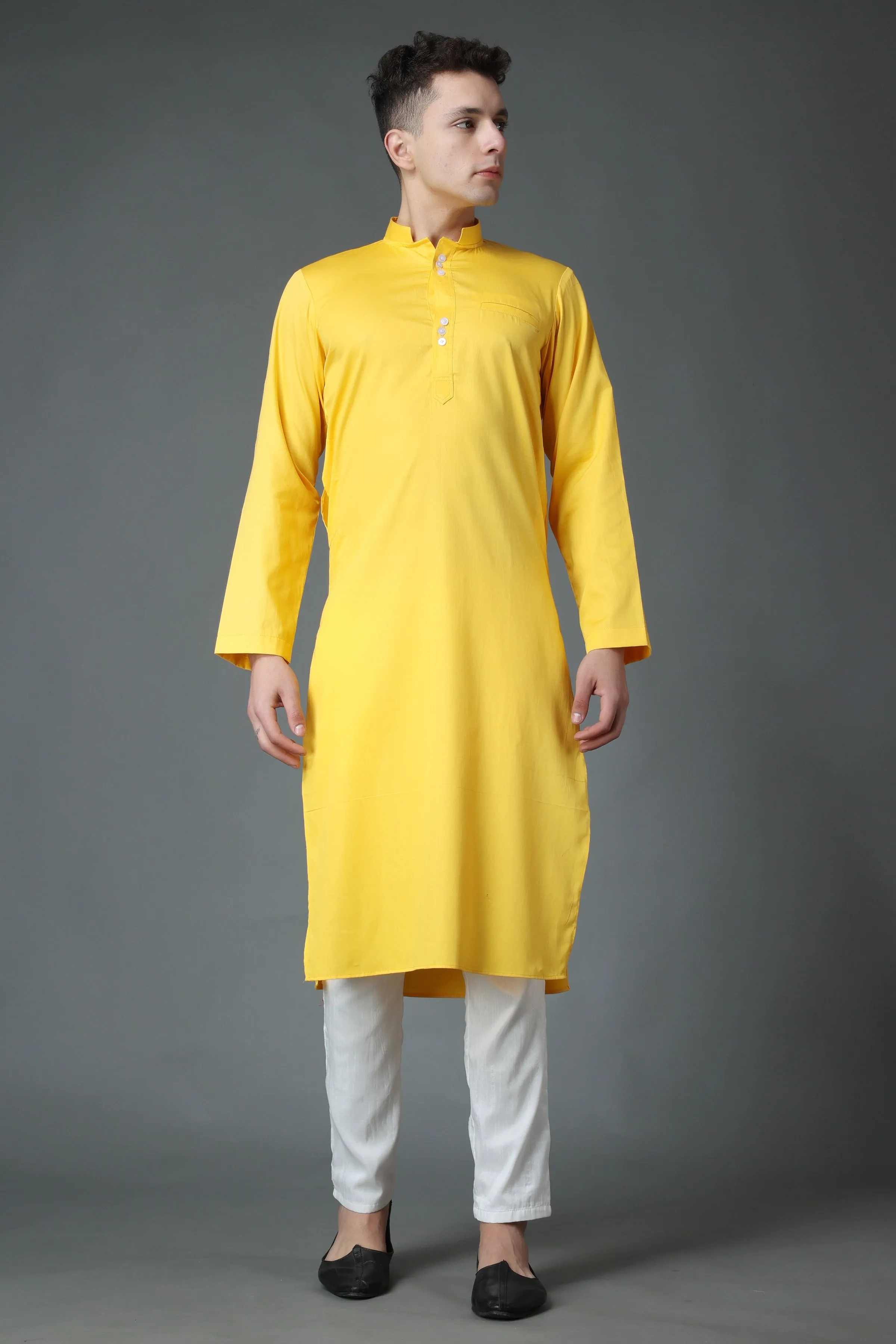 Daffodil Yellow Cotton Kurta