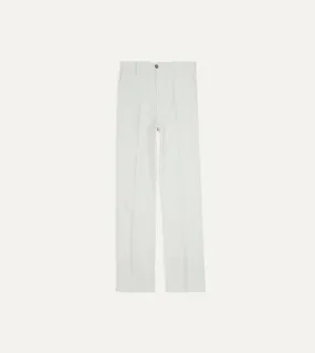 Ecru Cotton Flat Front Chino