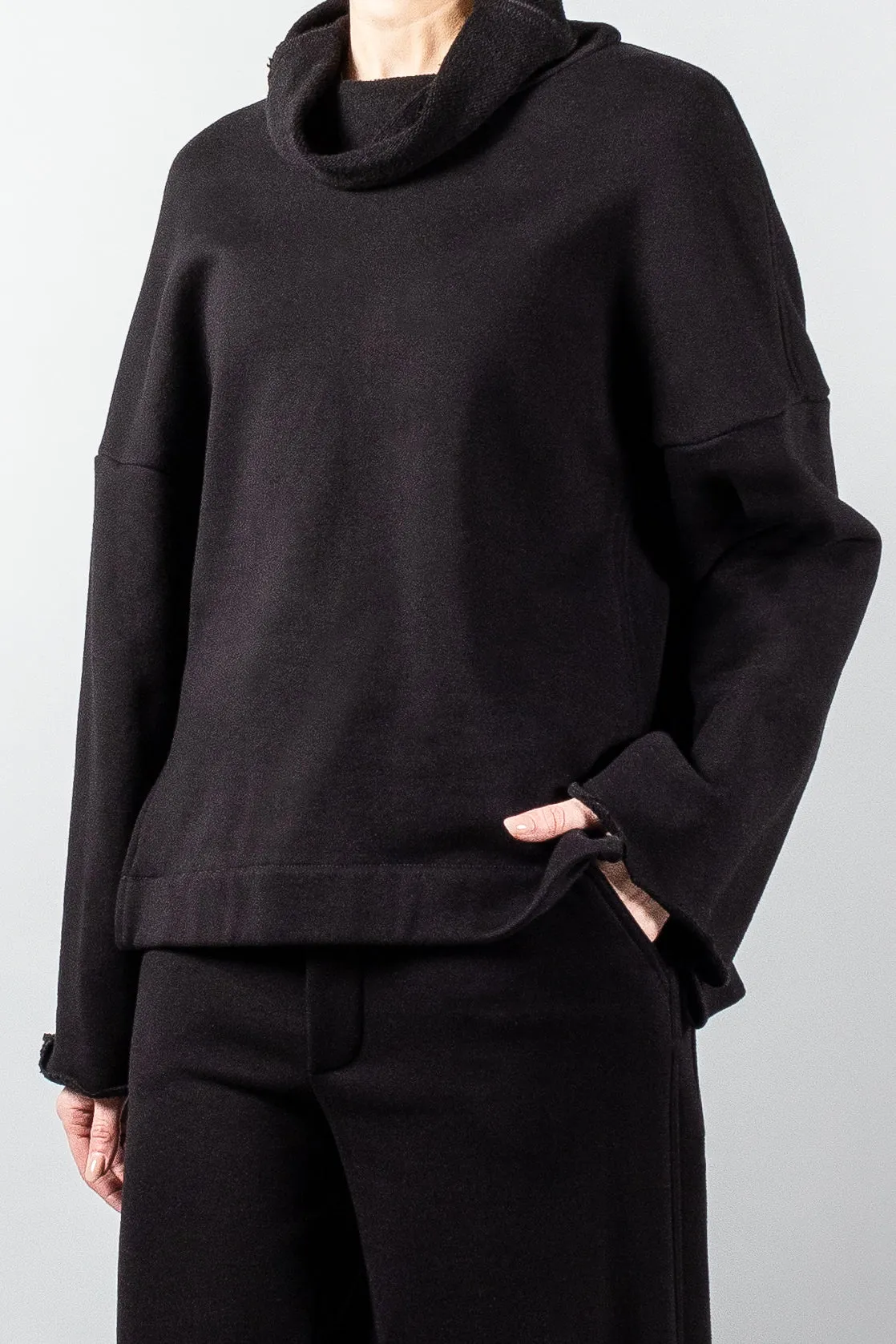 Gauchere Raw Edge Cotton Turtleneck