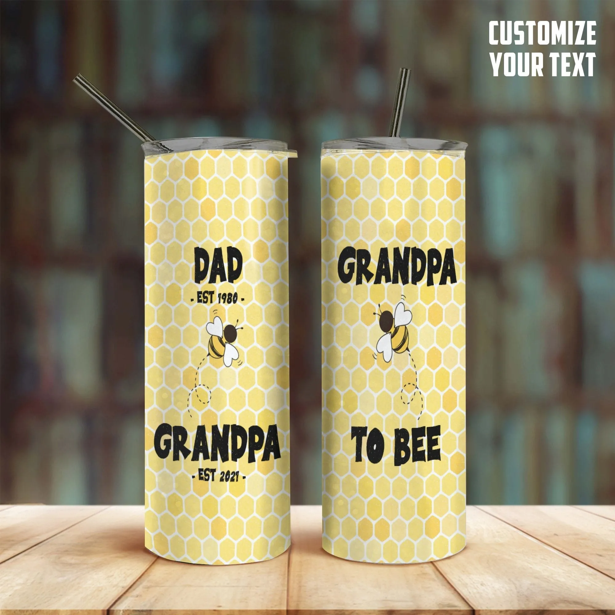 Gearhuman 3D Grandpa To Bee Father Day Custom Text Tumbler