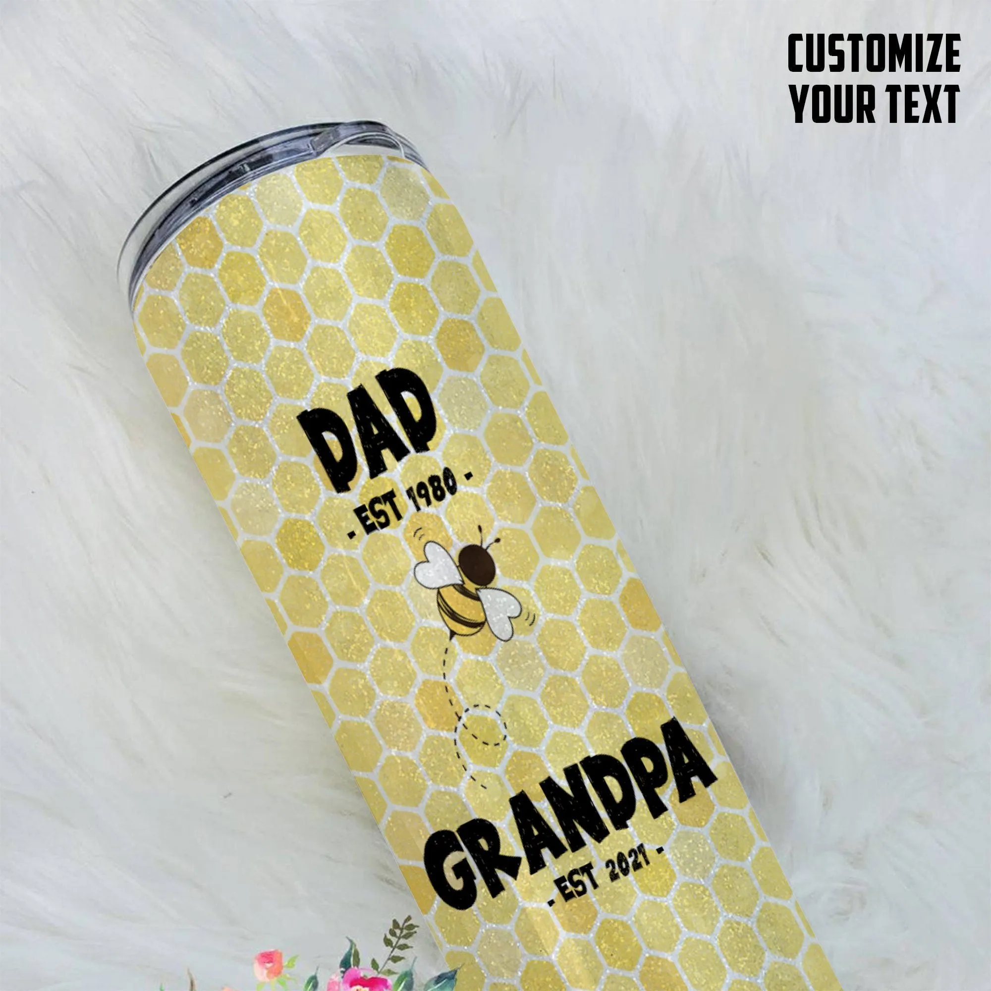 Gearhuman 3D Grandpa To Bee Father Day Custom Text Tumbler