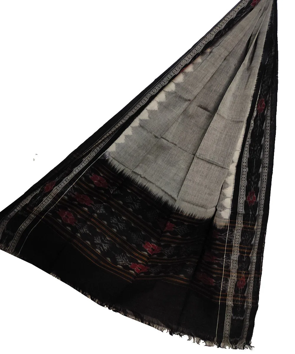 Grey black handloom cotton sambalpuridupatta