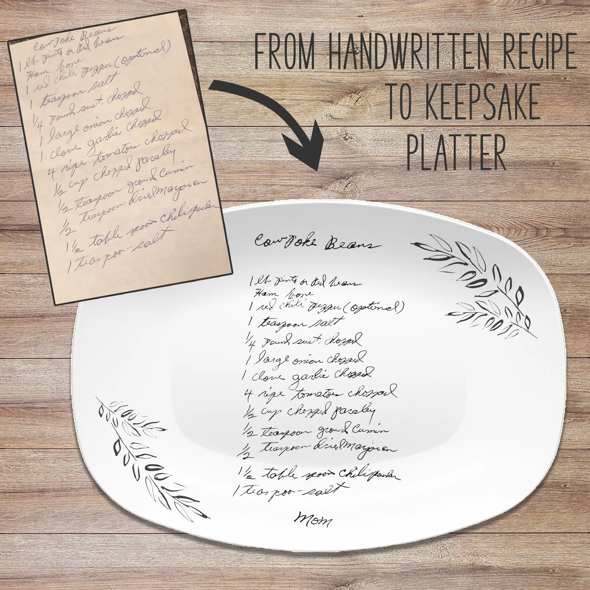 Handwritten Recipe Platter - Transfer Recipe Gift