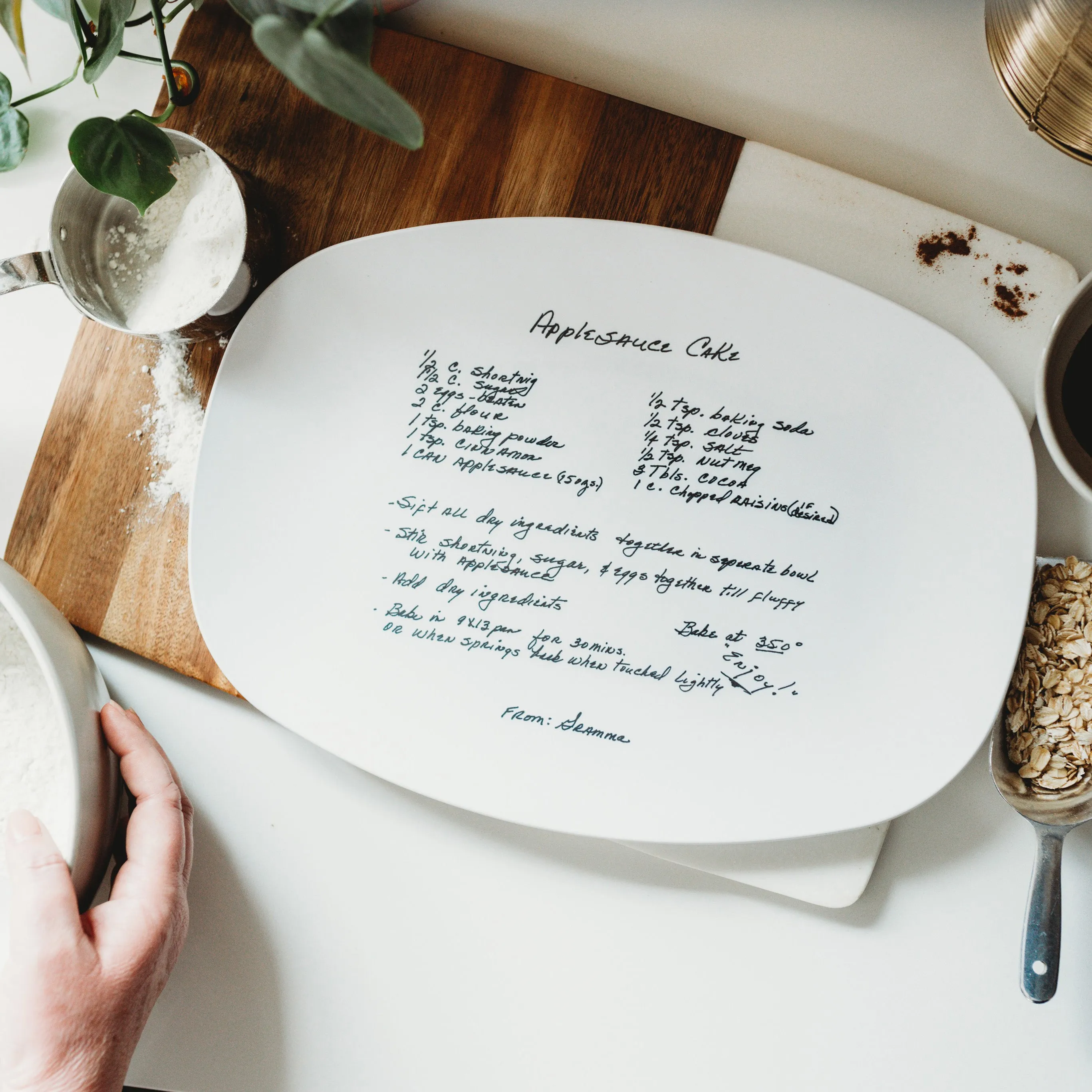 Handwritten Recipe Platter - Transfer Recipe Gift