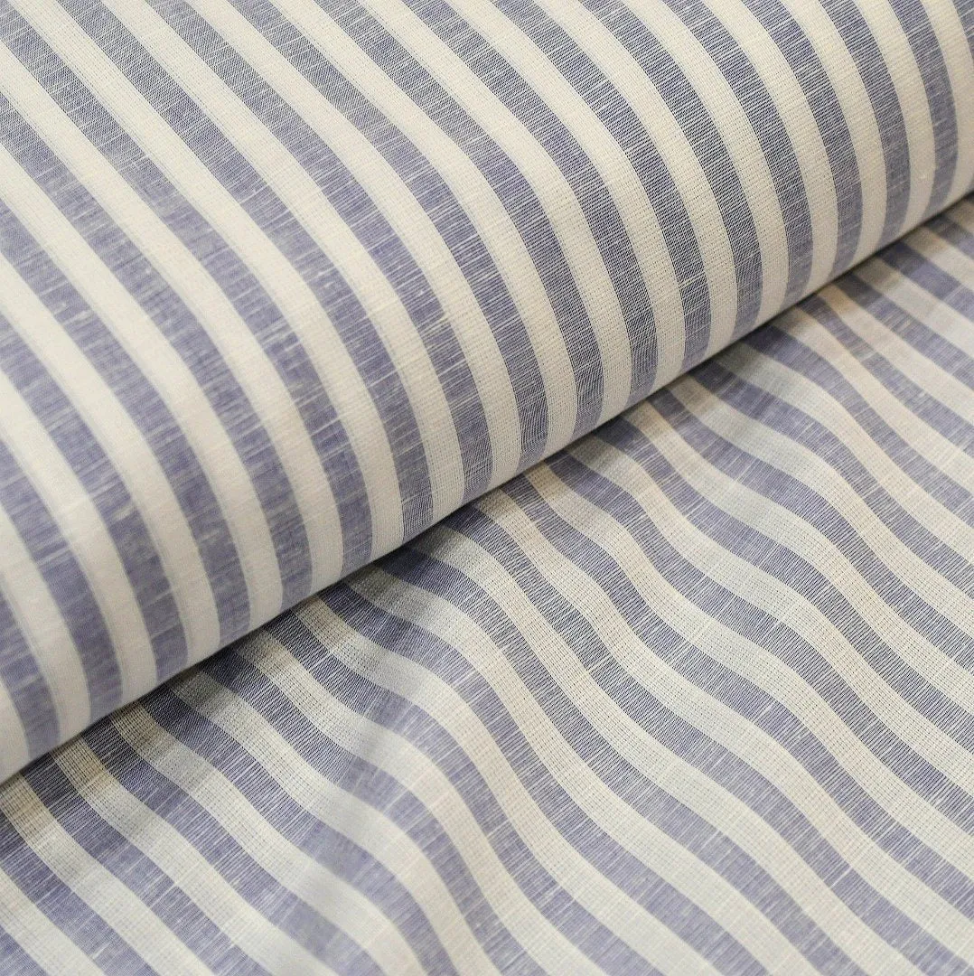 Havana Blue Stripe Cotton-Linen Shirt