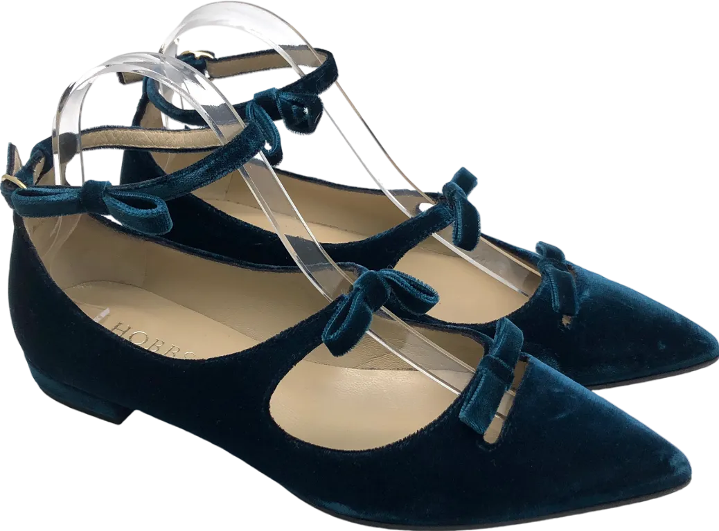 Hobbs Blue Velvet Bow Detail Pumps UK 5 EU 38 👠