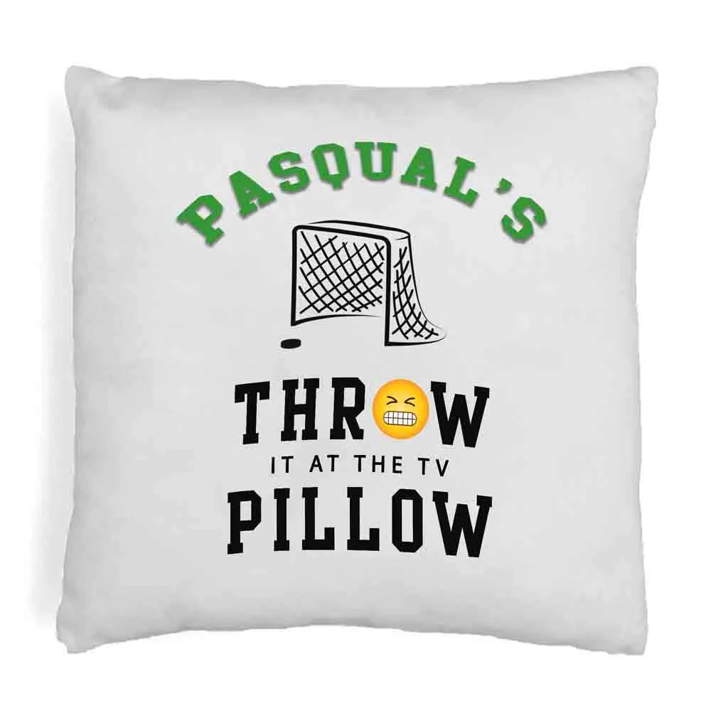 Hockey Fan Personalized Throw it at the TV Pillow Cover